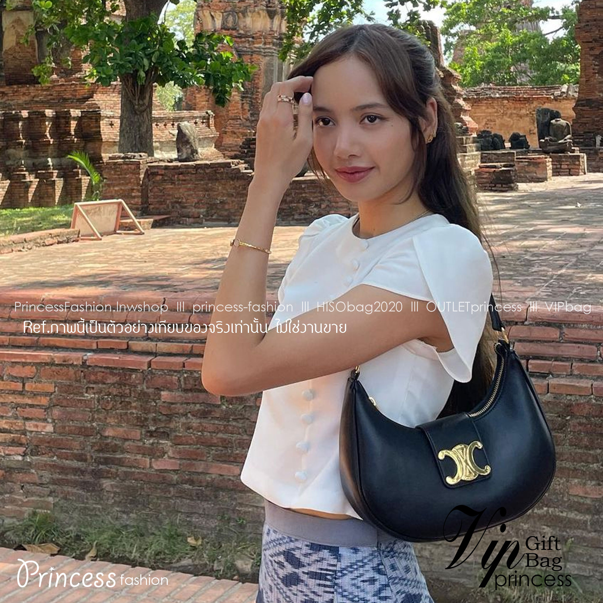 CELINE AVA TRIOMPHE SOFT BAG IN TRIOMPHE CANVAS AND CALFSKIN / CELINE SHOULDER BAG รุ่นใหม่ล่าสุดดีไซน์สวยหรู หนังสวยอยู่ทรง ภายในโล่งกว้างและจุสามารถใส่มือถือ กระเป๋าสตางค์ ของใช้ได้เยอะ
