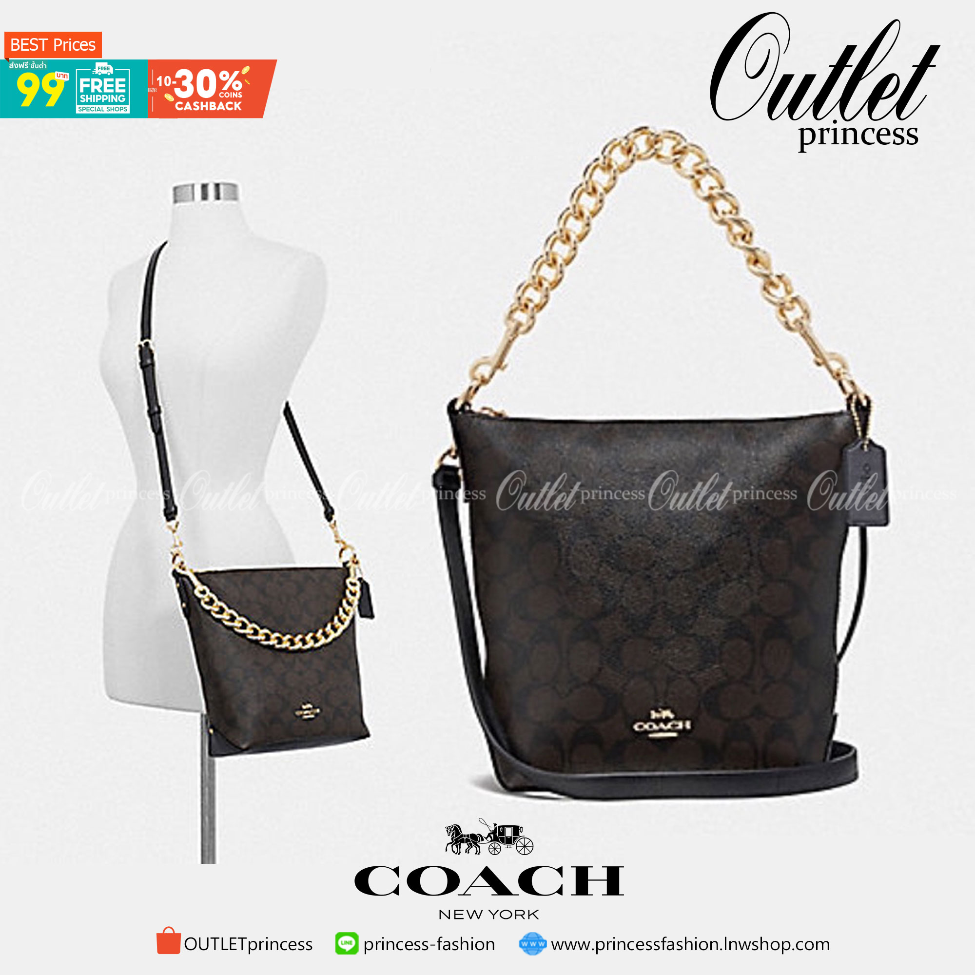 COACH MINI ABBY DUFFLE IN SIGNATURE CANVAS BROWN LIGHT GOLD