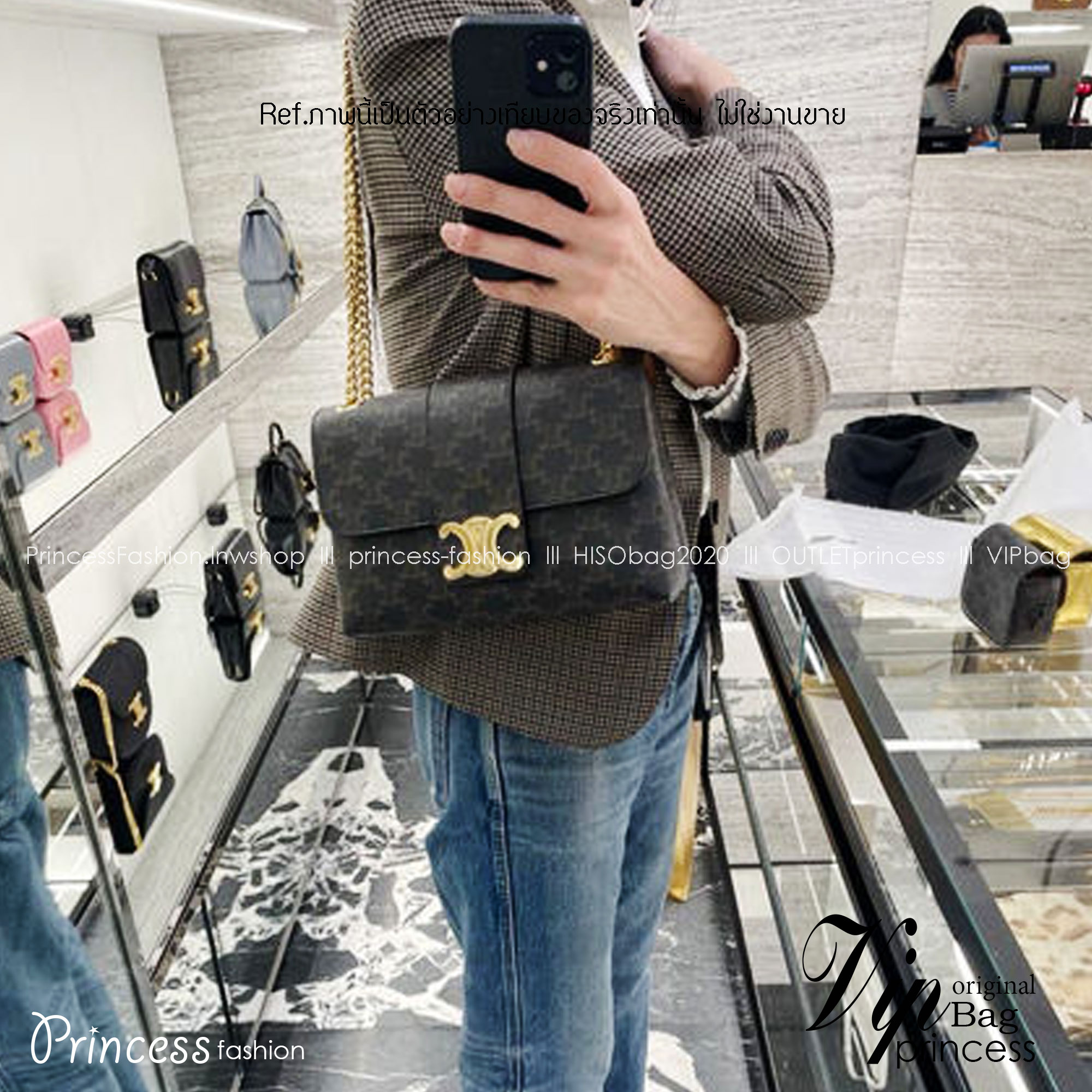 CELINE MEDIUM VICTOIRE BAG IN TRIOMPHE CANVAS 3 สี พร้อมส่ง เกรดออริจินอล สลับแท้ ใช้งานต่างประเทศได้ งานสวยตามรูป ภาพถ่ายจากงานขายจริง