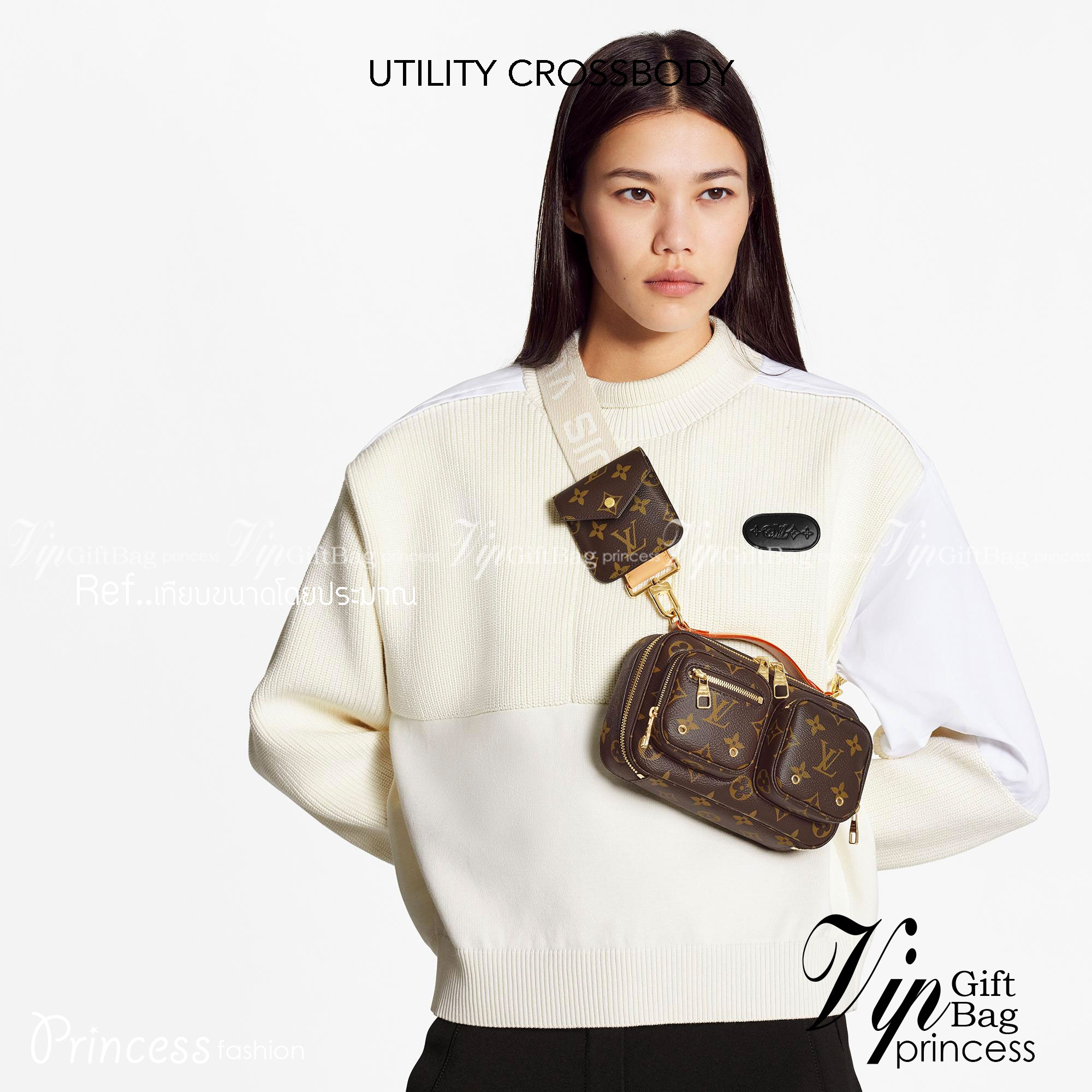 LV UTILITY CROSSBODY Monogram coated canvas ภาพถ่ายจากงานขายจริง ใช้งานต่างประเทศได้