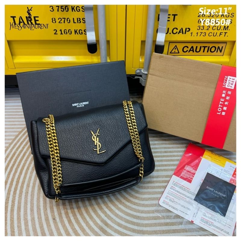 YSL CALYPSO in grained leather bag กระเป๋าสะพายคอลใหม่ งานหนังเกรนเต็มใบ ดีไซน์เรียบหรู แต่งโลโก้สีทองสวยโดดเด่น