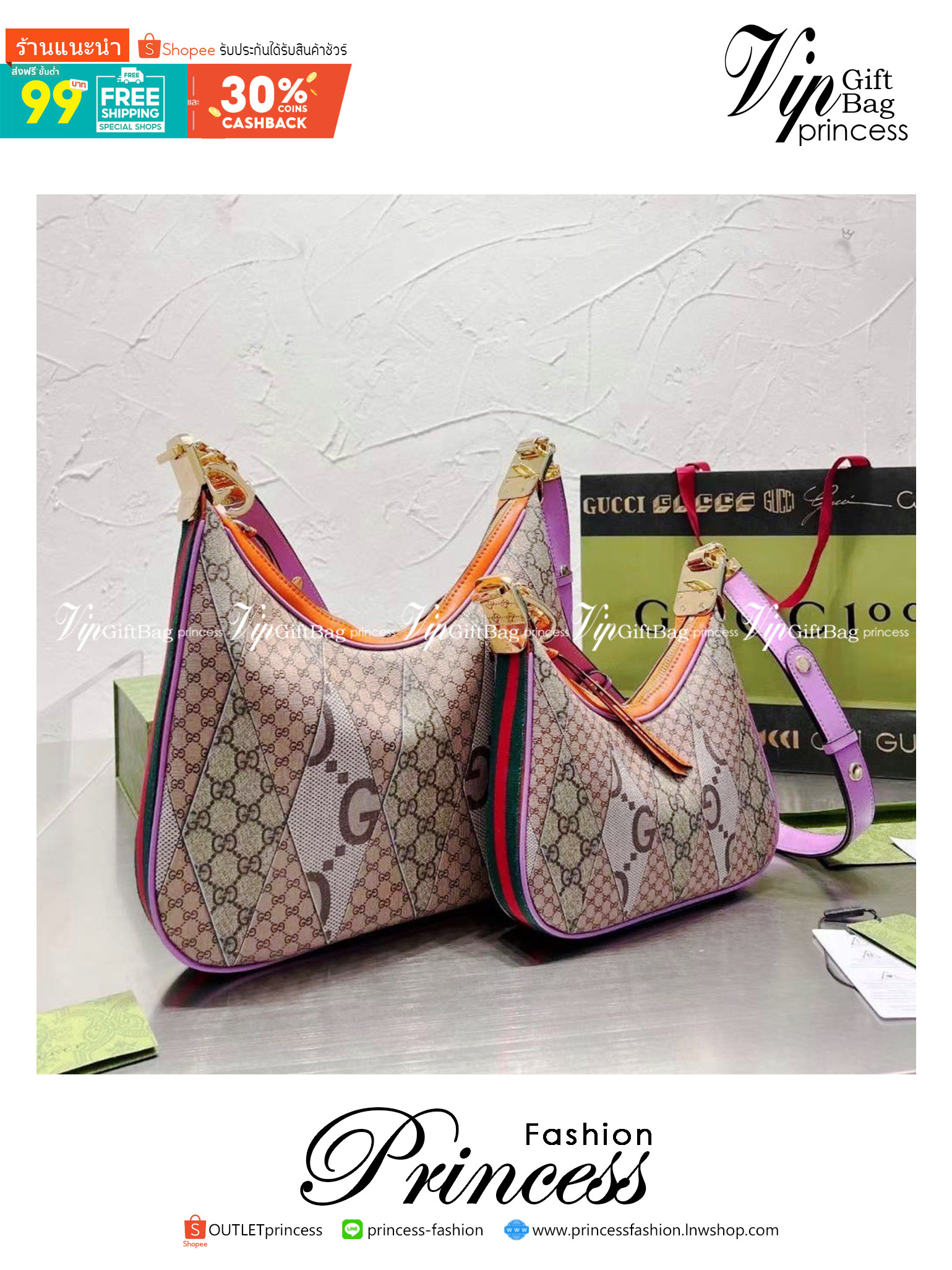 Gucci Attache shoulder bag มาใหม่ชนช้อป สวยหรู หรูหราเหนือกาลเวลาในคอลเล็กชั่น Gucci Love Parade ใบนี้ดารา เซเลป เลือกถือคือเริ่ดมาก จะลุคคูลๆเท่ๆหรือสวยหรูดูแพงก็ได้หมด แมทง่ายใช้ได้ Everyday Look ราคาสุดคุ้มเลยค่า