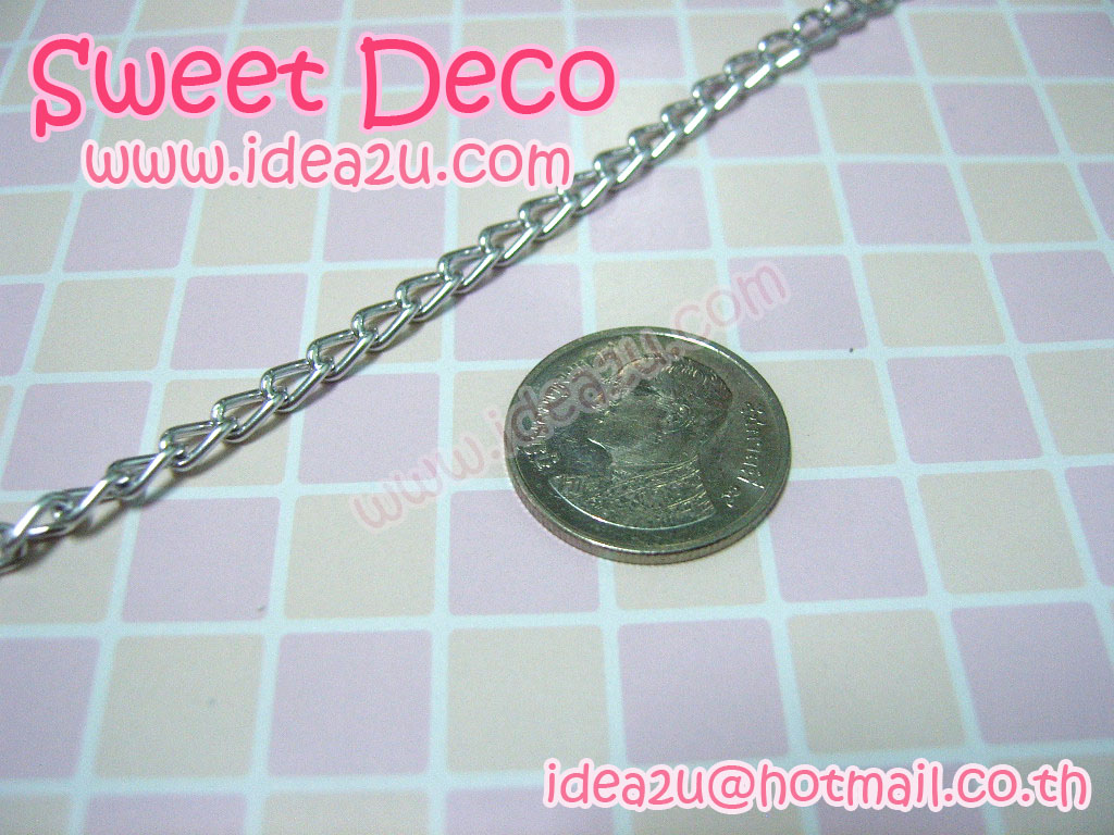 โซ่อะลูมิเนียมชุบเงิน 1 เมตร 25 บาท