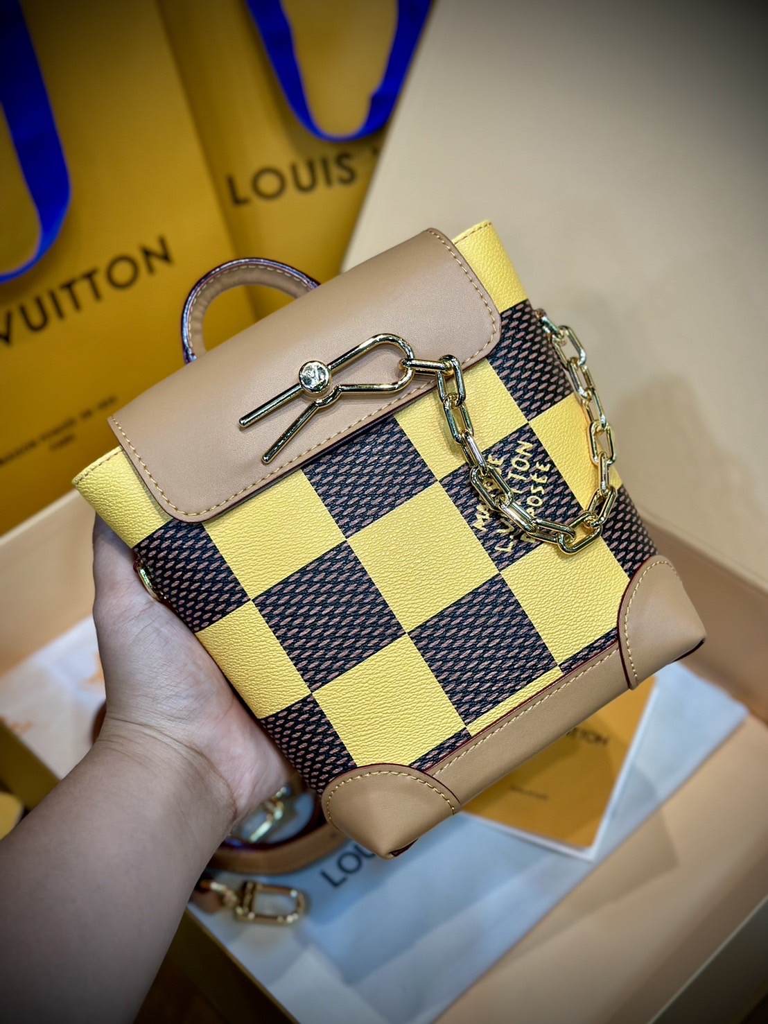LV Nano Steamer Bag Monogram Craggy กระเป๋าสะพายดีไซส์วินเทจลายใหม่ สวยงามหรูหรา โดดเด่นสะดุดตาเป็นเอกลักษณ์ เกรดออริ
