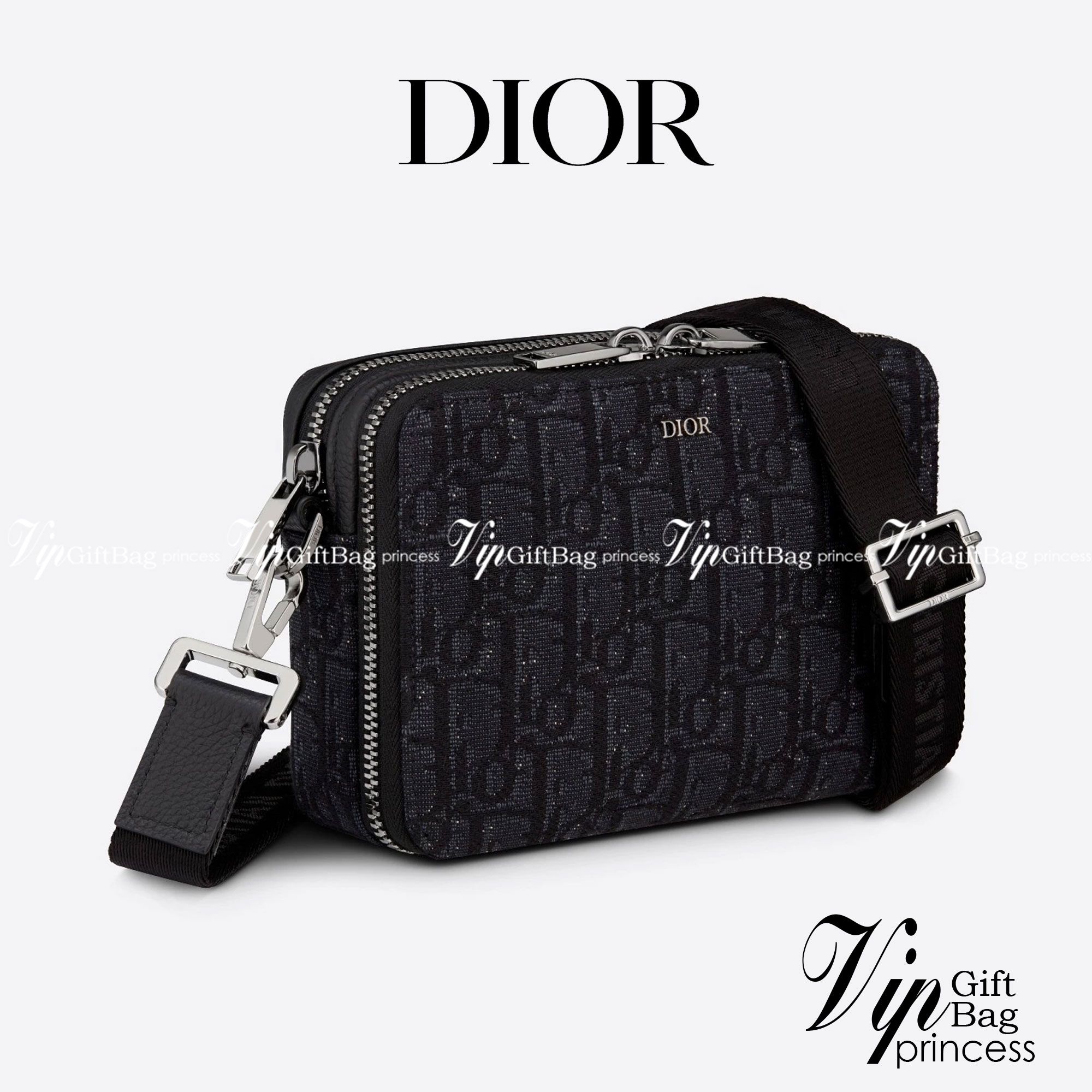 หนังแท้ DIOR POUCH WITH SHOULDER STRAP Oblique Jacquard พร้อมส่งที่ไทย งานหนังแท้และผ้าแจ็คการ์ดออริจินอล ภาพสินค้าถ่ายจากงานขายจริง ใช้งานต่างประเทศได้