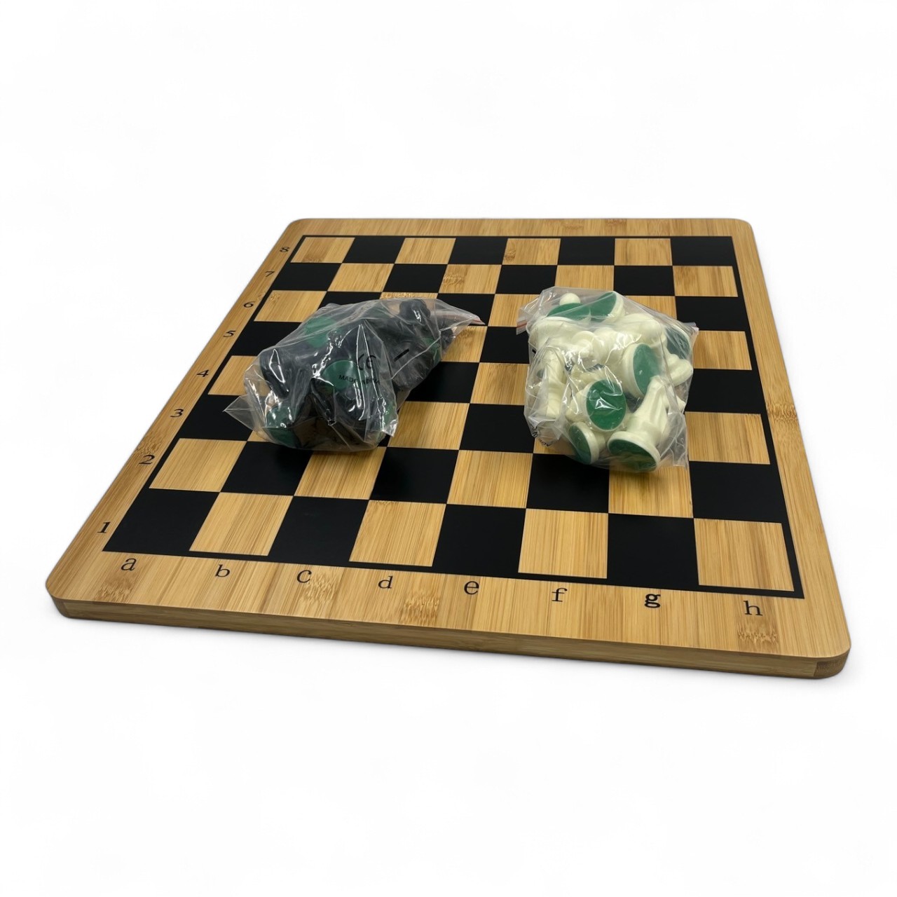 ชุดกระดานขอบมนหมากล้อม19x19เส้นและหมากรุกสากลพร้อมตัวเล่นครบชุดกระดานหนา 2cm.