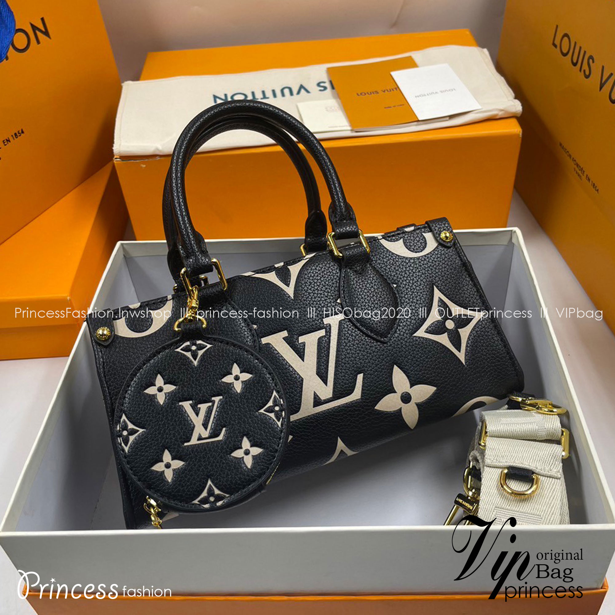 LV OnTheGo East West Monogram Bag / LV BAG พร้อมส่ง 4 สี กระเป๋าโท้ทขนาดกะทัดรัด ดีไซน์ใหม่ประจำฤดูกาล