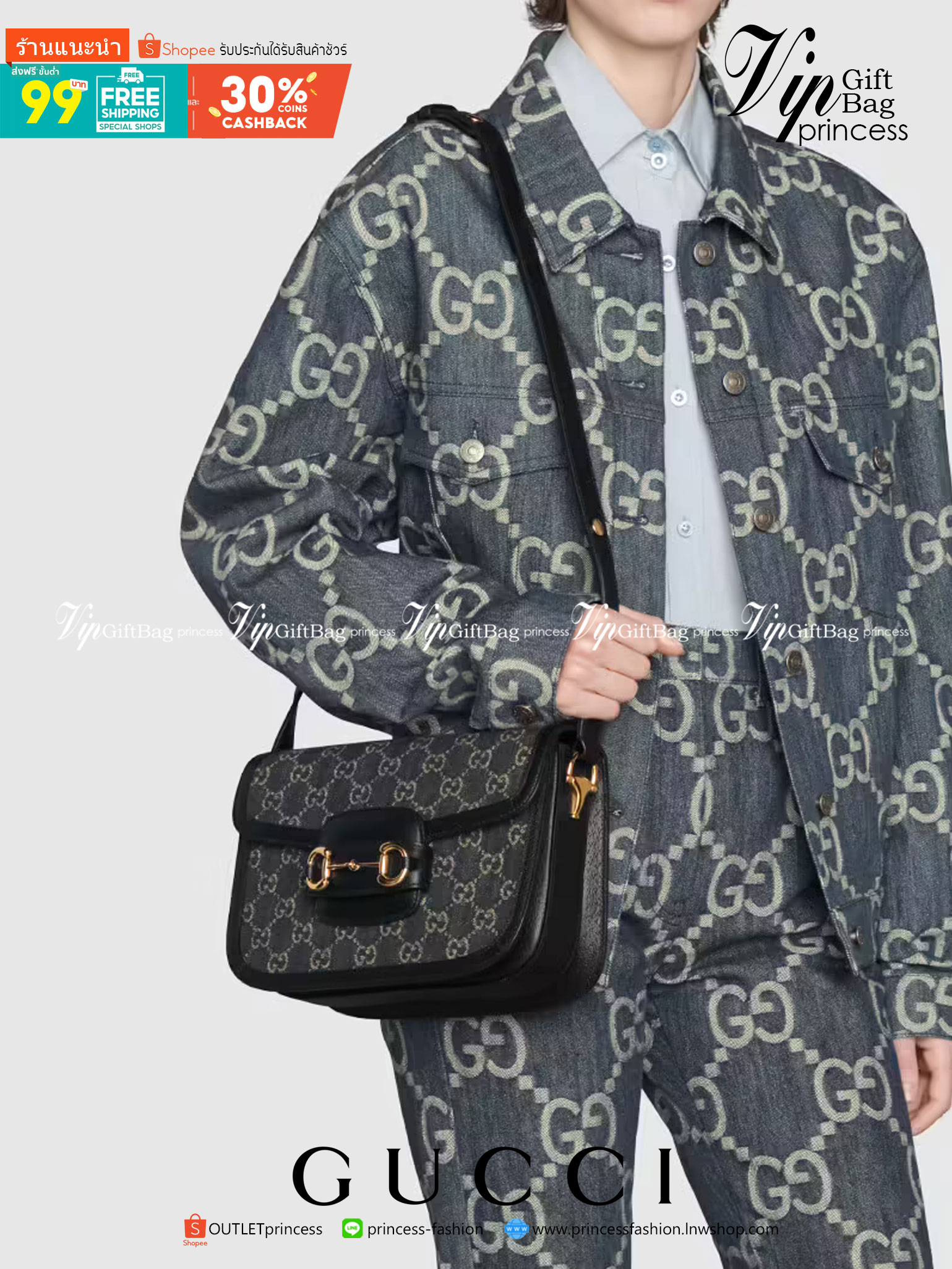 หนังแท้ Gucci Horsebit 1955 shoulder bag Black and ivory GG denim jacquard สีดำเดนิมสวยมากกกก มีมาน้อยนะคะ ที่สุดของรุ่นที่ฮอตหนักมาก คอลเลคชั่นที่ยอดขายดีตั้งแต่วันแรกที่ลง shop ด้วยรูปทรงที่กะทัดรัด ตอบโจทย์ได้ทุกลุค ทุกไลฟ์สไตล์ ใช้งานได้ง่ายคล่องตัว เ