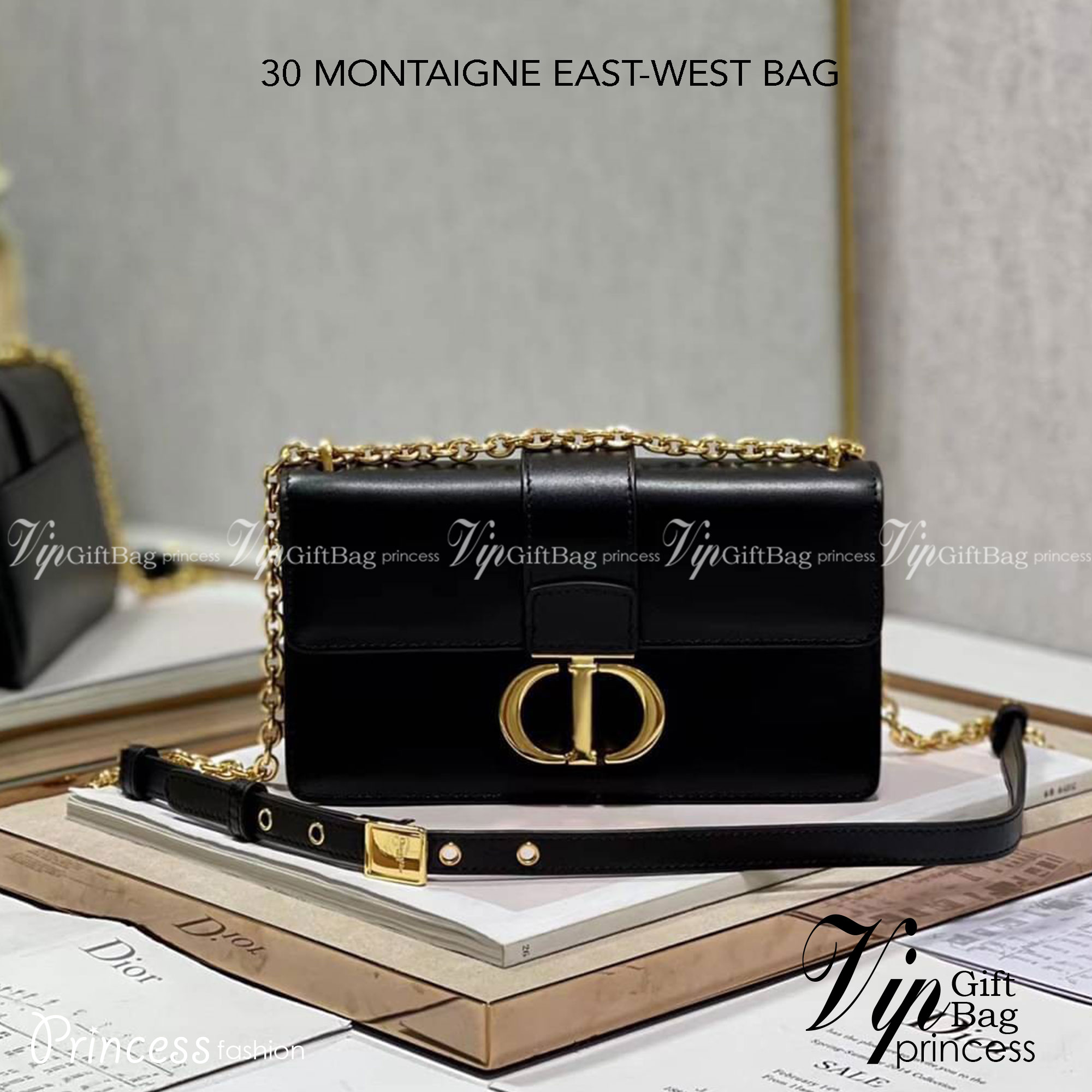 DIOR 30 MONTAIGNE EAST-WEST BAG WITH CHAIN เกรดเทพออริจินอล หนังแท้ งานดีสุด ภาพถ่ายจากงานขายจริง ใช้งานต่างประเทศได้