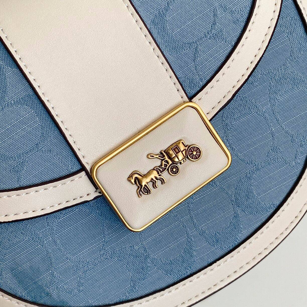 ของแท้ 💯% 】COACH ALIE SADDLE BAG IN SIGNATURE JACQUARD