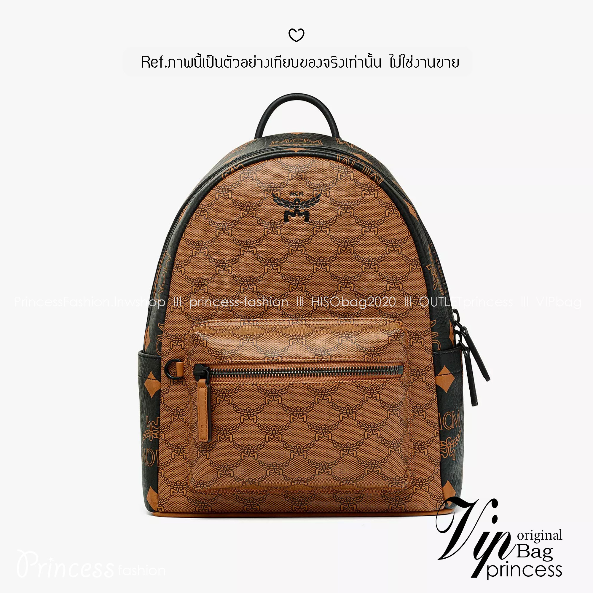 ORI | M.C.M Stark Backpack in Monogram Mix กระเป๋าเป้แมกซี่คอลใหม่ โดดเด่นด้วยดีไซน์สีดำด้านข้างและสายกระเป๋าตัดสีกันได้อย่างลงตัว Best seller Unisex ของงานเป้จริงๆ