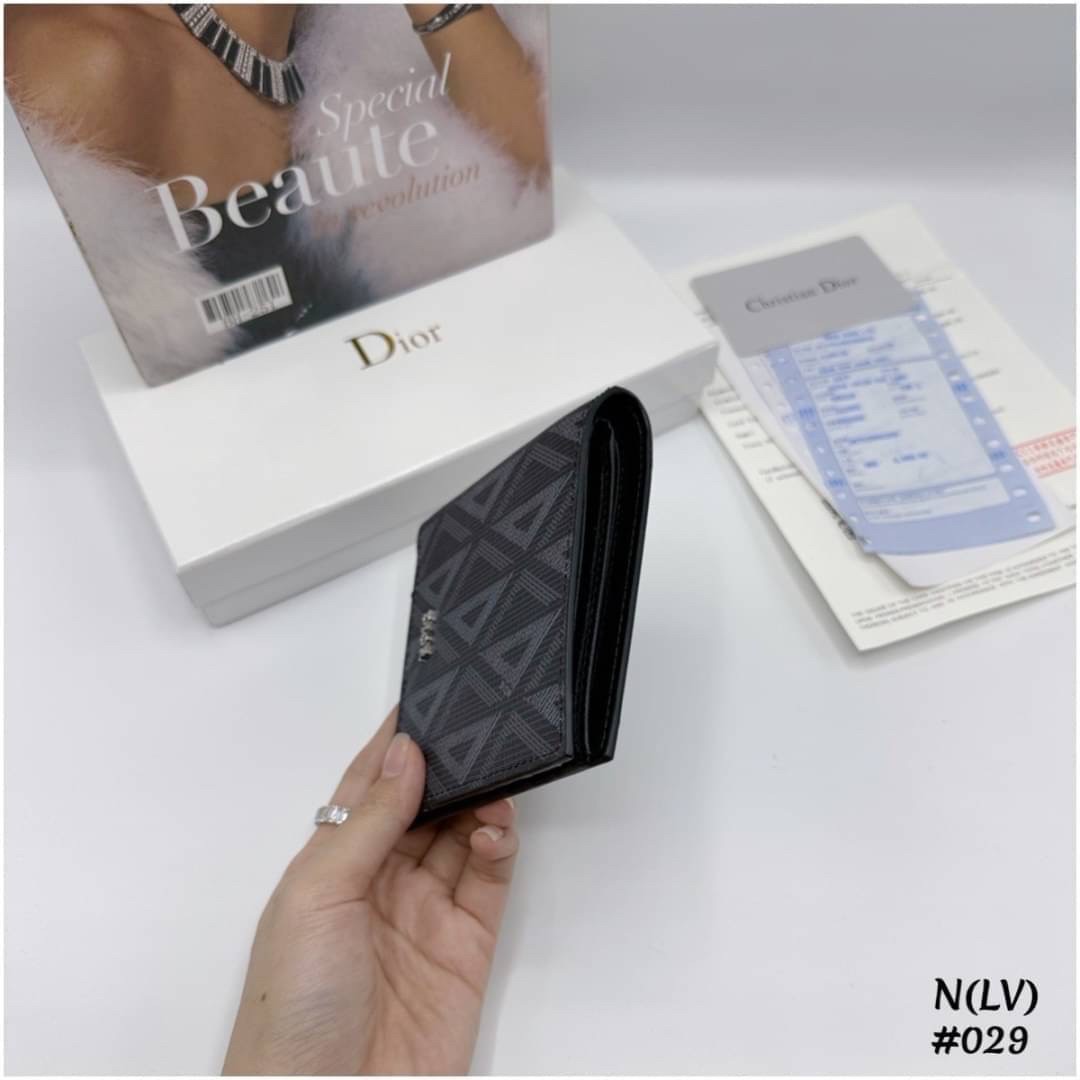 DIOR Vertical Long Wallet / CD Diamond Wallet Canvas กระเป๋าสตางค์ผู้ชาย พร้อมส่งที่ไทย ภาพสินค้าถ่ายจากงานขายจริง ใช้งานต่างประเทศได้