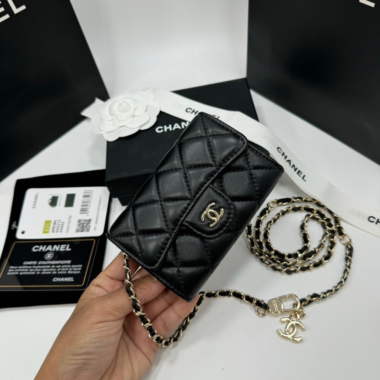 CHANEL mini wallet on chain crossbody กระเป๋าสตางค์พร้อมสายสะพายไซส์มินิ เกรดออริ 1:1 ใช้งานต่างประเทศได้ ภาพถ่ายจากงานขายจริง