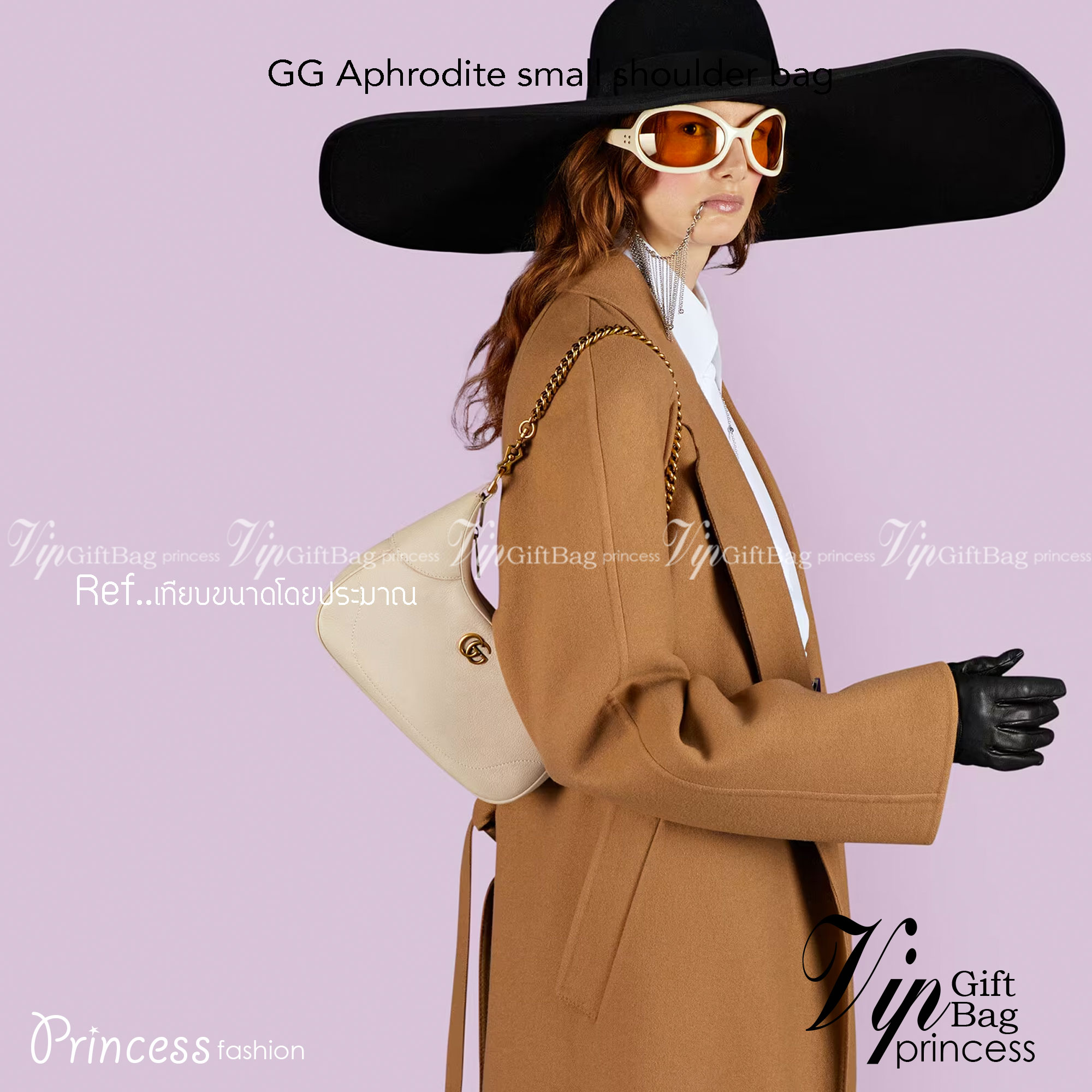 GUCCI Aphrodite small shoulder bag / GC crossbody pouch bag กระเป๋าสะพายทรงคลาสสิค ดีไซน์ย้อนยุคผสานความโมเดิร์นด้วยรูปทรงพอช ที่ใช้งานได้ทุกสไตล์ วัสดุหนังแคนวาส ทนทาน ภายในกระเป๋าเป็นช่องโล่ง สายสะพายมีลูกเล่นหลากหลาย มีให้ทั้งแบบโซ่คล้องไหล่ สายหนังที่