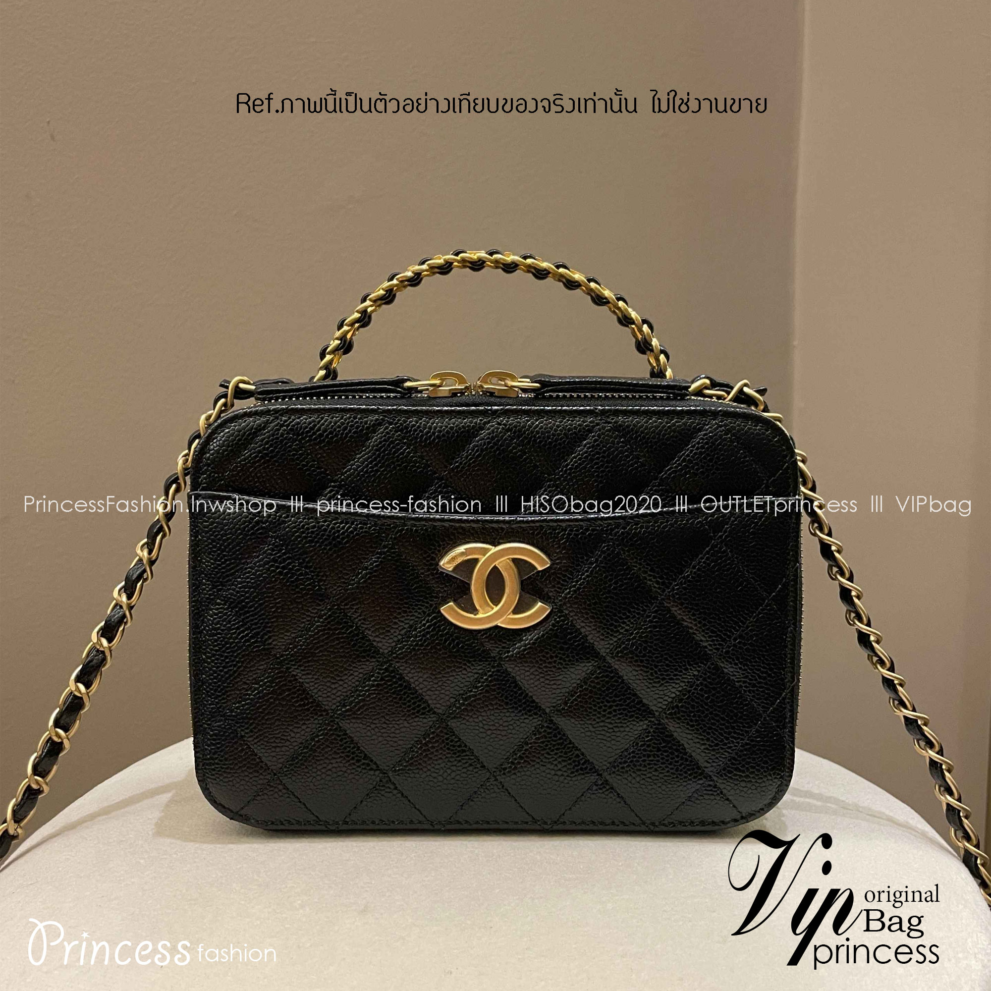 Chanel 22s vanity Handle black caviar / Chanel Vanity Case / Chanel Box พร้อมส่ง กระเป๋าสะพายทรงกล่อง ใช้งานต่างประเทศได้ ภาพถ่ายจากงานขายจริง