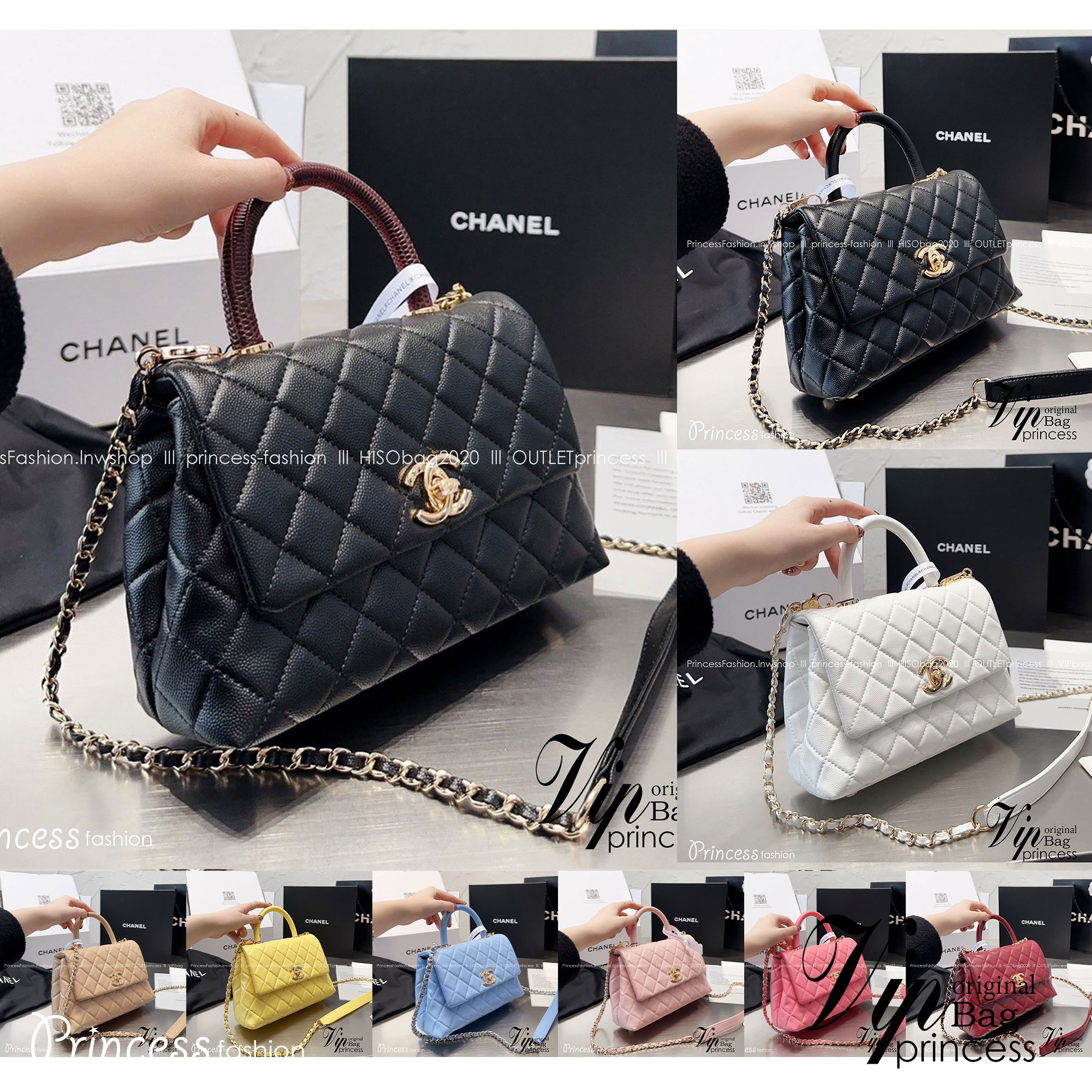 Chanel Coco Top Handle Bag 9" / Chanel Bag พร้อมส่ง กระเป๋าสะพายสุดคลาสสิค สวยหรูพร้อมมือจับในตัว งานหนังเรียบ อะไหล่ทองสวยมาก มาพร้อมกล่อง อปก ครบเซ็ท รอบนี้จัดราคาพิเศษสุดคุ้มค่ะ ใช้งานต่างประเทศได้ ภาพถ่ายจากงานขายจริง