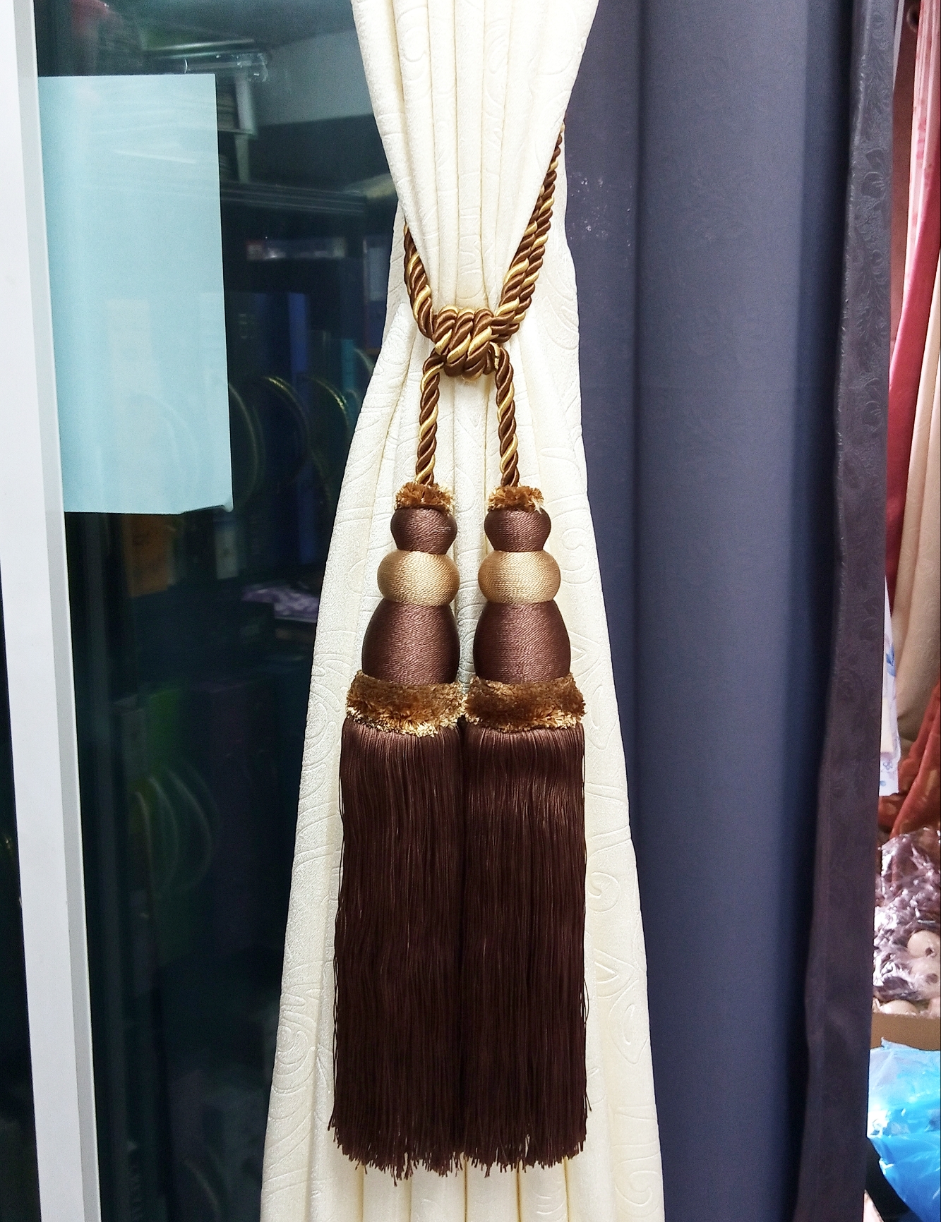 สายรวบผ้าม่าน ขนาดใหญ่ รุ่นชีต้า(CHEETAH) สีน้ำตาล (ราคาต่อชิ้น)