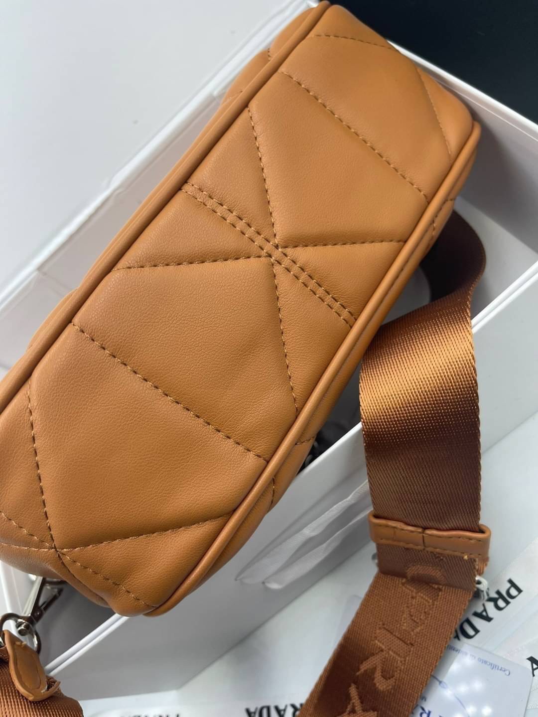 VIP 】PRADA System nappa leather patchwork bag หนังแท้ พร้อมส่งที่ไทย 6 สี