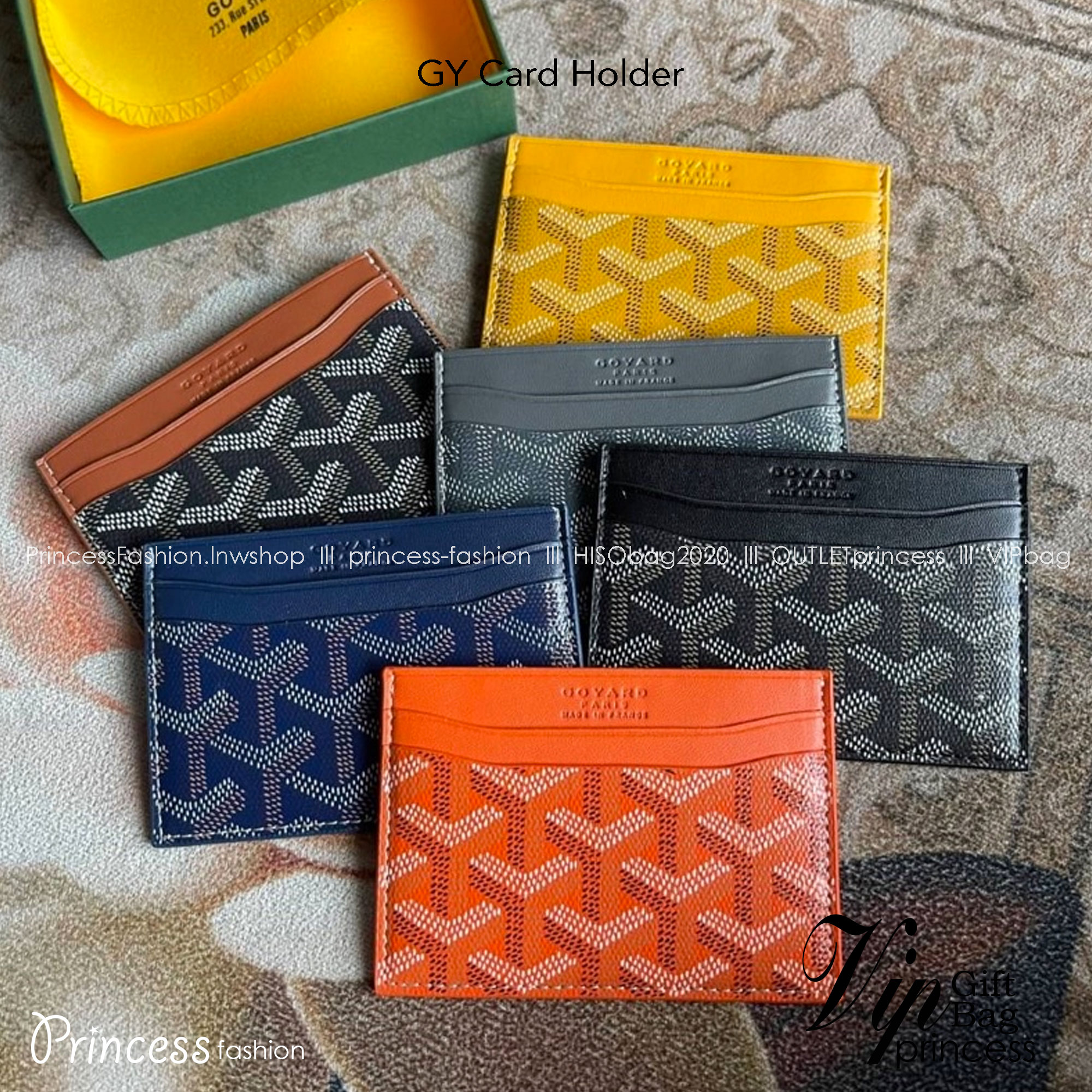 GOYARD Card Holder กระเป๋าใส่การ์ดรุ่นแบน ใช้ง่าย ใส่บัตรได้เยอะ (ใส่ซ้อนกันเลยจ้า) ด้านบนใส่แบงค์พับครึ่งได้นะคะ ดีมาก ผู้ชายก็ชอบ ผู้หญิงก็ชอบ