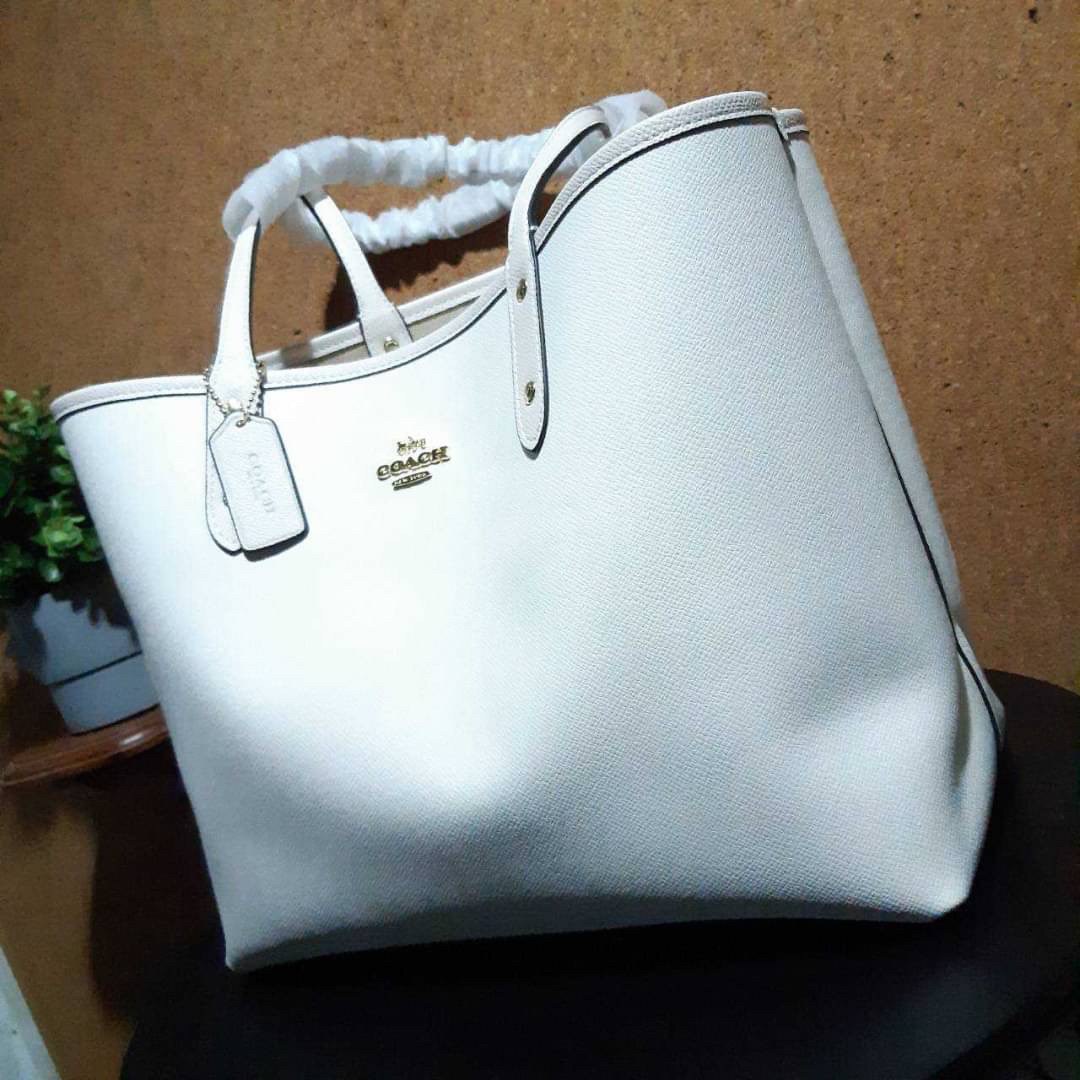 COACH F36658 REVERSIBLE CITY TOTE IN SIGNATURE CANVAS WITH POUCH