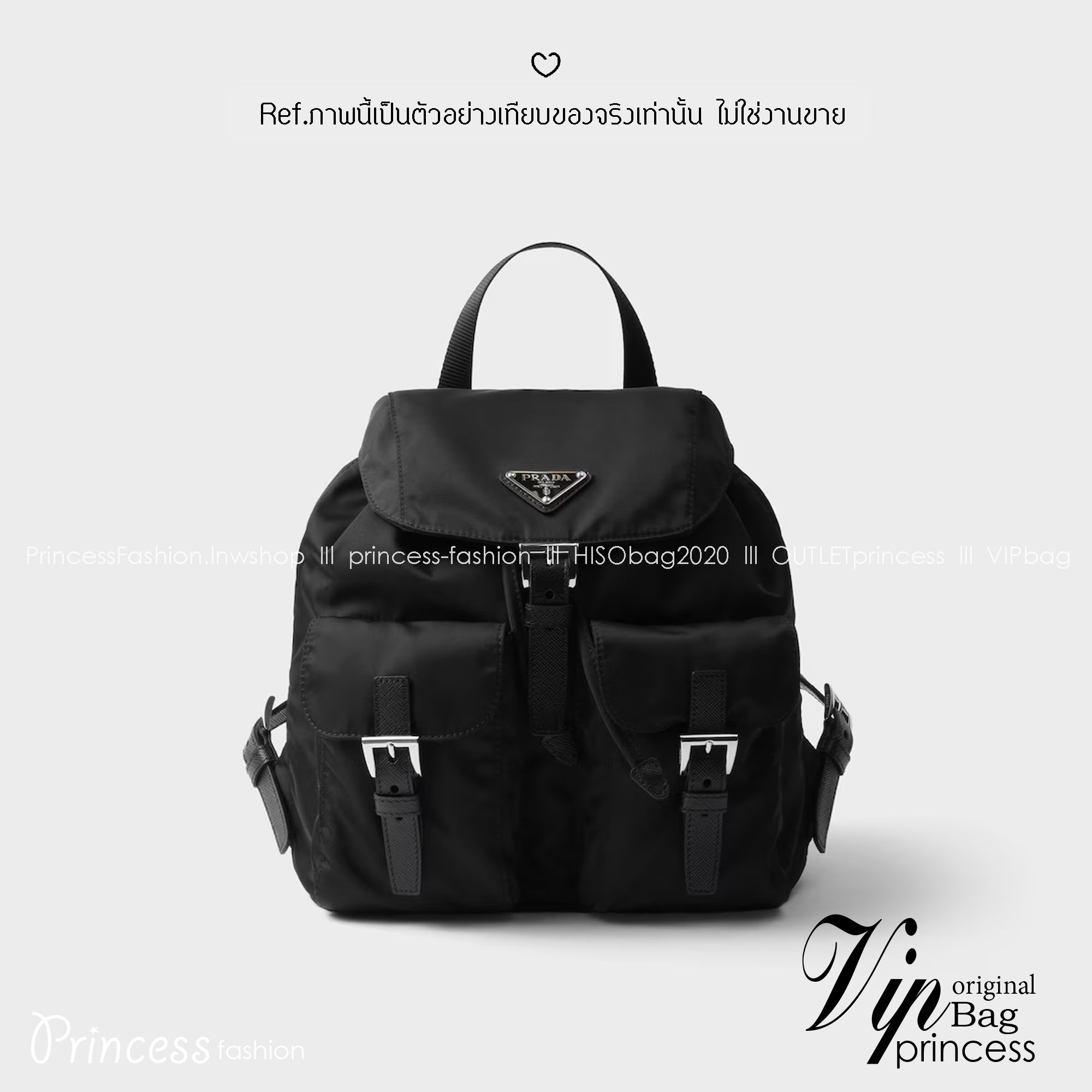 หนังแท้ | Prada Small Re-Nylon backpack กระเป๋าเป้สะพายหลังไนลอน สัมผัสความหรูหราคลาสสิก ดีไซน์เรียบง่ายทันสมัย พร้อมใบลูก สะดวกใช้งาน