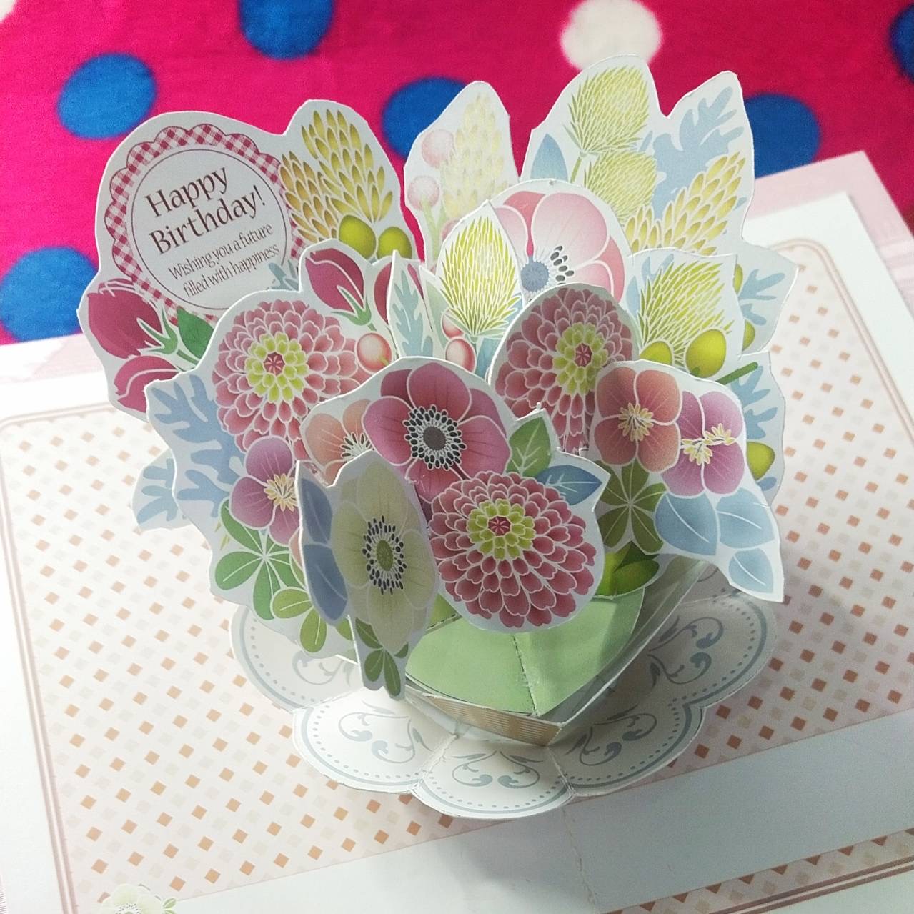 การ์ด popup 3D ดอกไม้ วันเกิด 4.5*7In