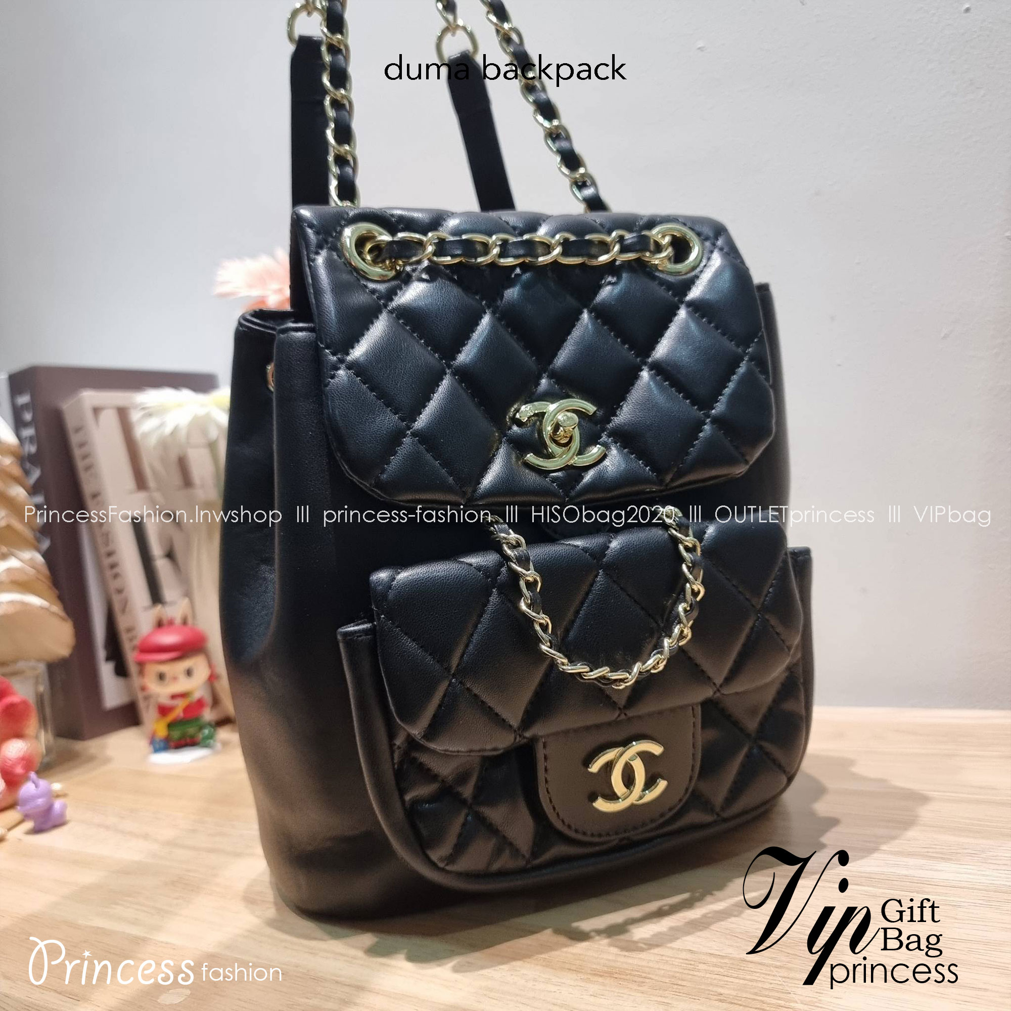 CHANEL duma backpack Black กระเป๋าเป้ ไซส์น่ารัก รูปทรงทันสมัย วัสดุหนังแกะสัมผัสนิ่ม ดีเทลความสวยมากมาย