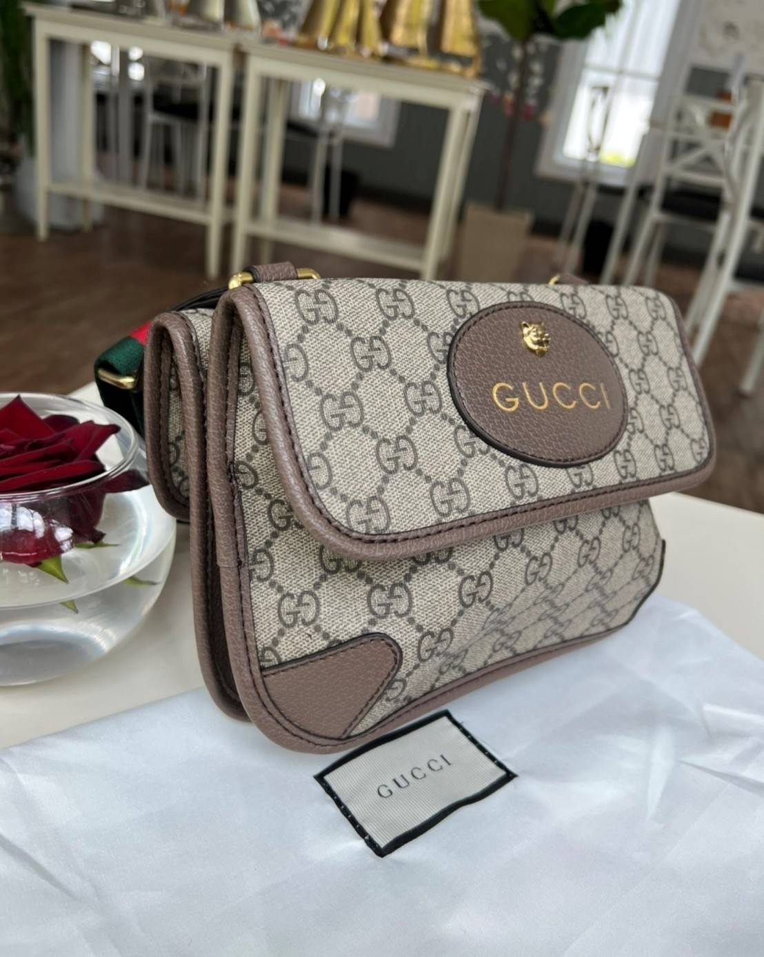 Gucci Neo Vintage Belt Bag / Gucci Ophidia Belt Bag กระเป๋าสะพายข้าง วัสดุผ้าใบ GG Supreme เปิดปิดแม่เหล็ก มี3ช่องแยกกันเป็นสัดส่วน ซับในผ้าฝ้ายและลินิน สายปรับระดับได้ ถอดสายไม่ได้