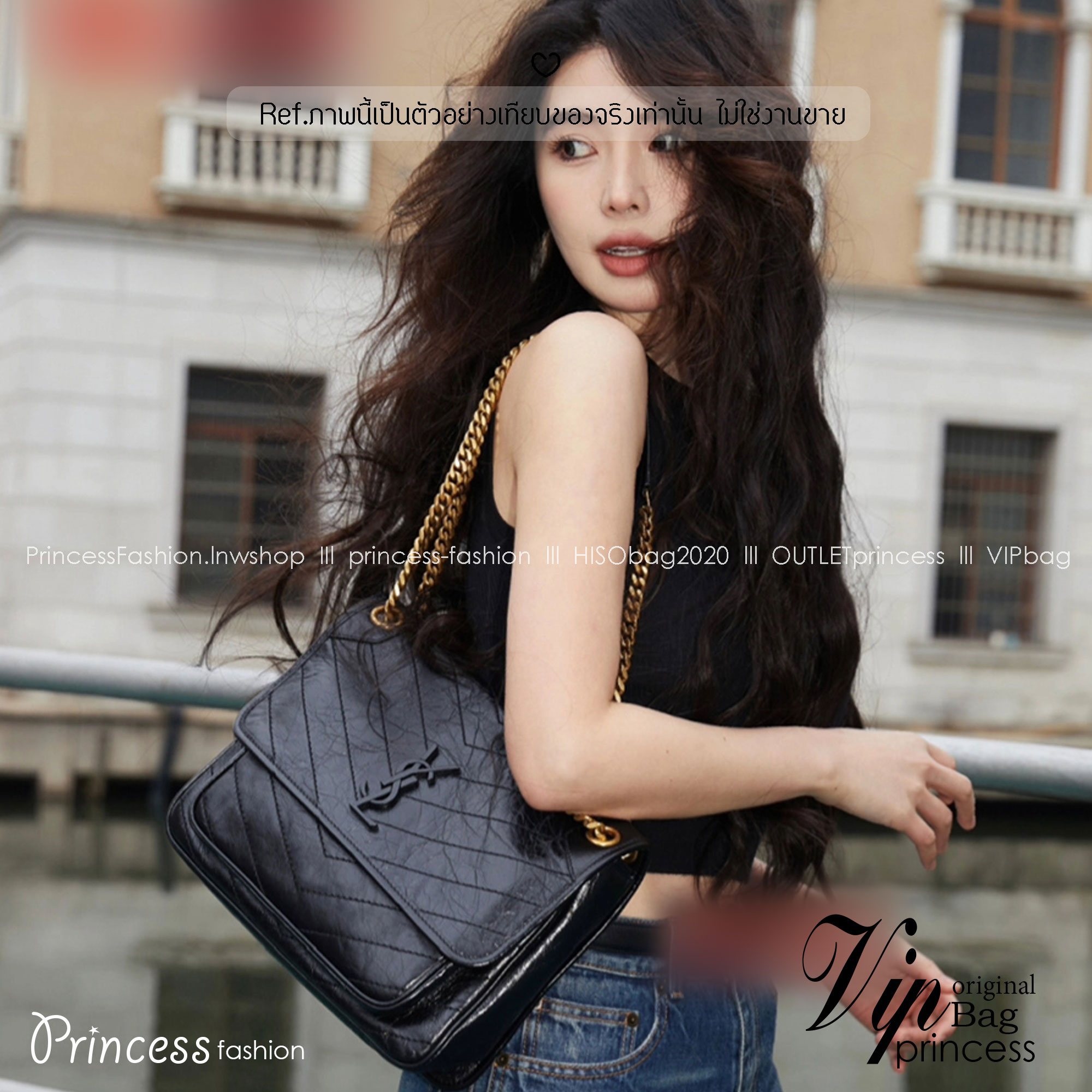 medium YSL Niki shoulder bag 11" กระเป๋าสะพายทรงคลาสสิค รุ่นยอดนิยมของแบรนด์ที่ใครๆก็ต้องมีใช้ ดีไซน์เรียบหรู