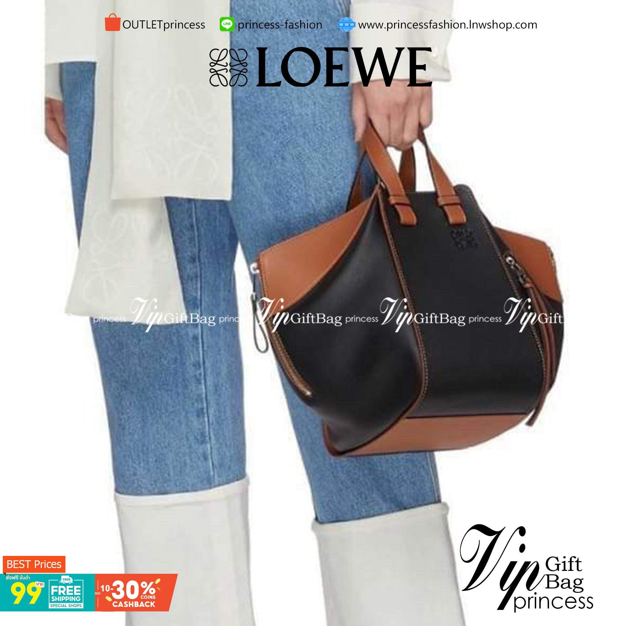 LOEWE HANDLE & SHOULDER BAG VIP GIFT WITH PURCHASE (GWP) กระเป๋าถือหรือสะพายหนังแท้พรีเมี่ยมกิ๊ฟ Limited จาก LOEWE PERFUME DUTYFREE รุ่น Rare items สุดๆวัสดุหนังแท้ Calfskin หนังสวยดีไซน์มีเอกลักษณ์ ใบใหญ่กำลังดี น้ำหนักเบา ด้านข้างมีซิปปรับขยายได้หลายทรง