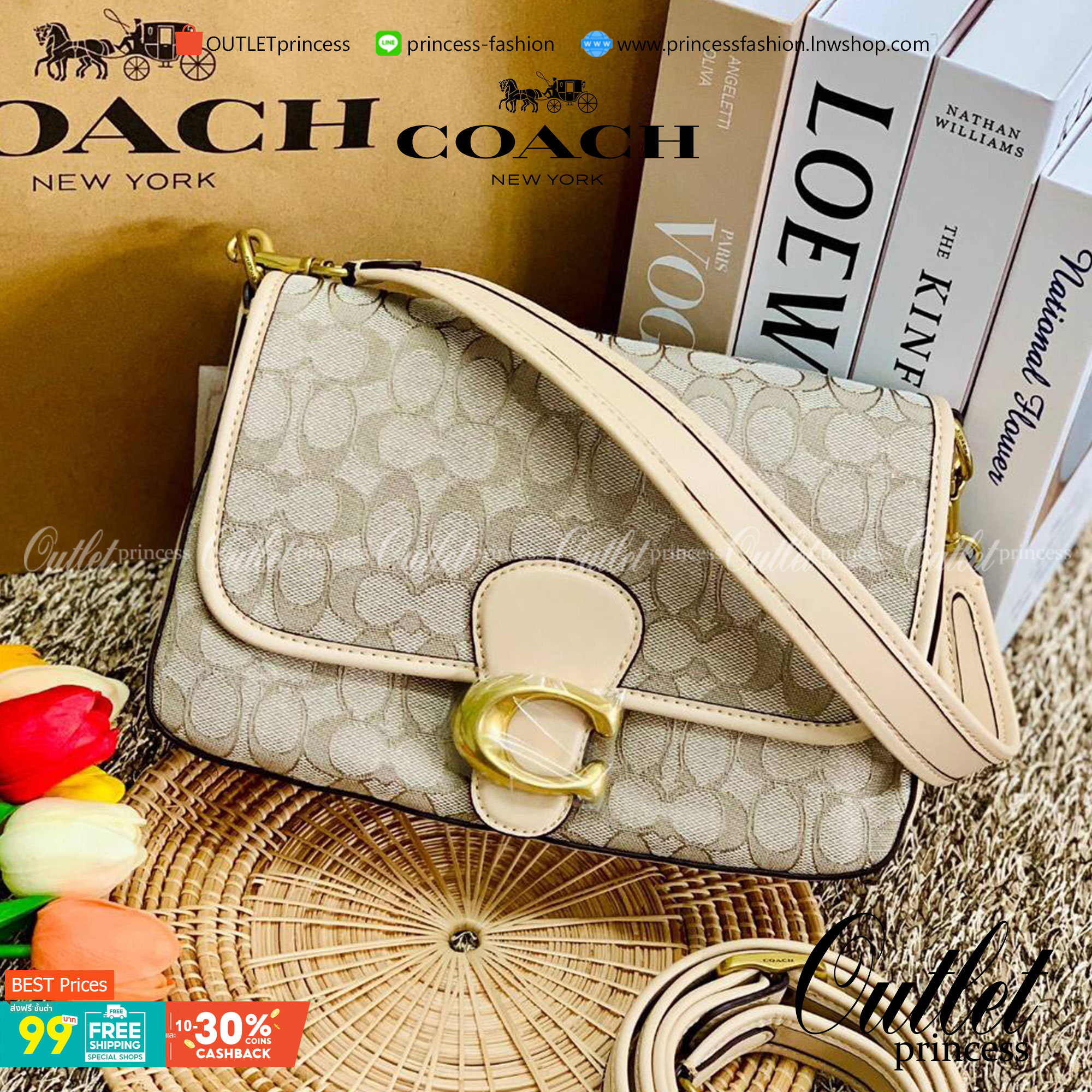 สวย คลาสสิคมากๆจ้าา COACH SOFT TABBY EUROPEAN CLASSIC UPGRADE PORTABLE BAG((C4821)) พร้อมส่งทันทีค่ะ สินค้าออกใหม่!! กระเป๋าหิ้ว//สะพายข้างได้ สุดคุ้ม! วัสดุ jacquard+หนังแท้ ได้สวยงาม คลาสสิคมากๆค่ะ น้ำหนักเบา เปิดปิดแบบกระดุมแม่เหล็กเป็นอะไหล่โลโก้แบรนด
