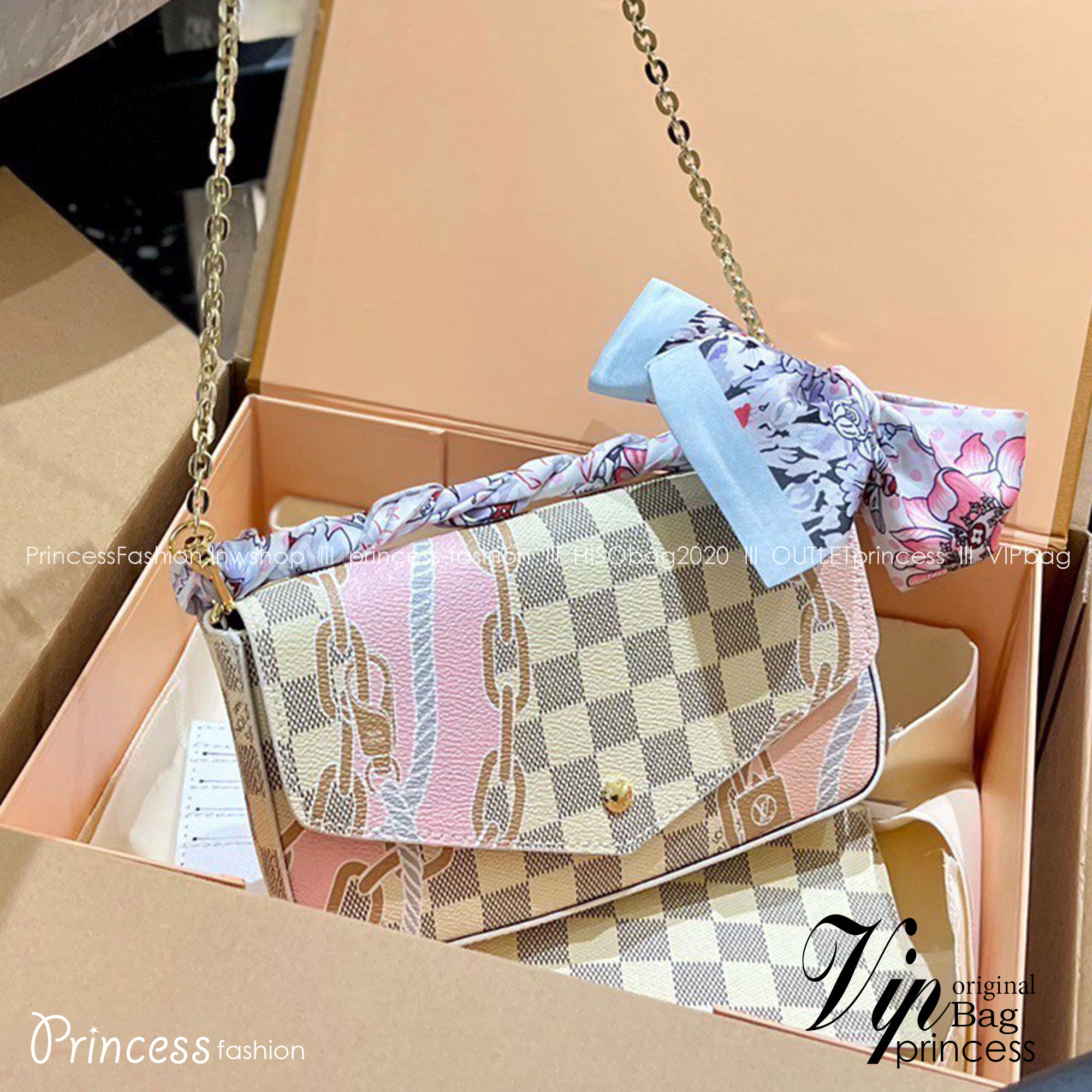 LV Felicie Pochette / LV DAMIER AZUR POCHETTE WITH NAUTICAL PRINT เป็นหนึ่งคอลใหม่ที่มอบสีสันสดใสรับ summer ได้ดี กับกระเป๋าสะพายทรงพอช ดีไซน์ออกมาให้ใช้งานได้หลากหลาย