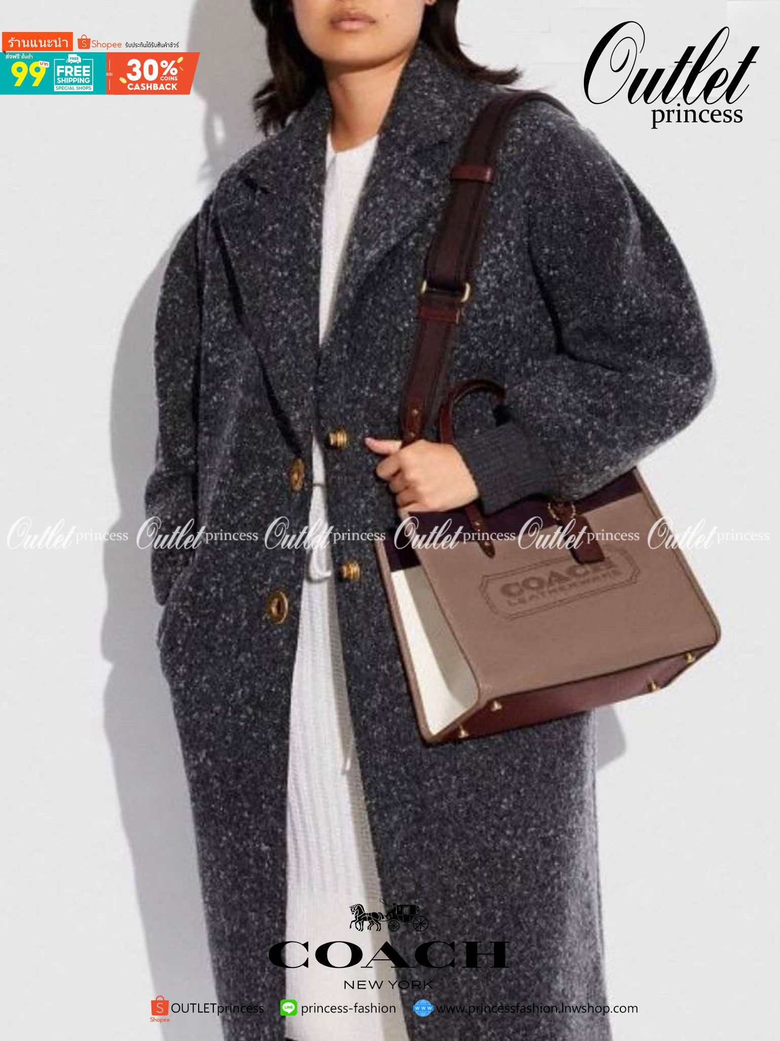 COACH FIELD TOTE IN COLORBLOCK WITH COACH BADGE ((C6035)) 📌พร้อมส่ง ยังไม่มีในไทยแน่นอนนจ้าา😘 กระเป๋าทรง Tote ที่สาวๆต้องมีติดตัวสักใบ! รุ่นนี้ใช้หนังแท้อย่างดี หนังนิ่ม สวยมากๆค่ะ หลงรักแน่นอน