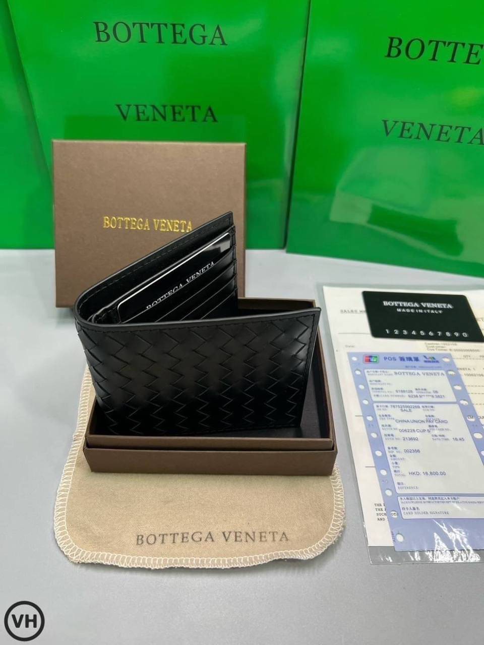 ORI หนังแท้ | Bottega Veneta® Men's Intrecciato Piccolo Bi-Fold Wallet / Bottega Wallet กระเป๋าสตางค์ใบสั้น กระเป๋าสตางค์สานผู้ชาย