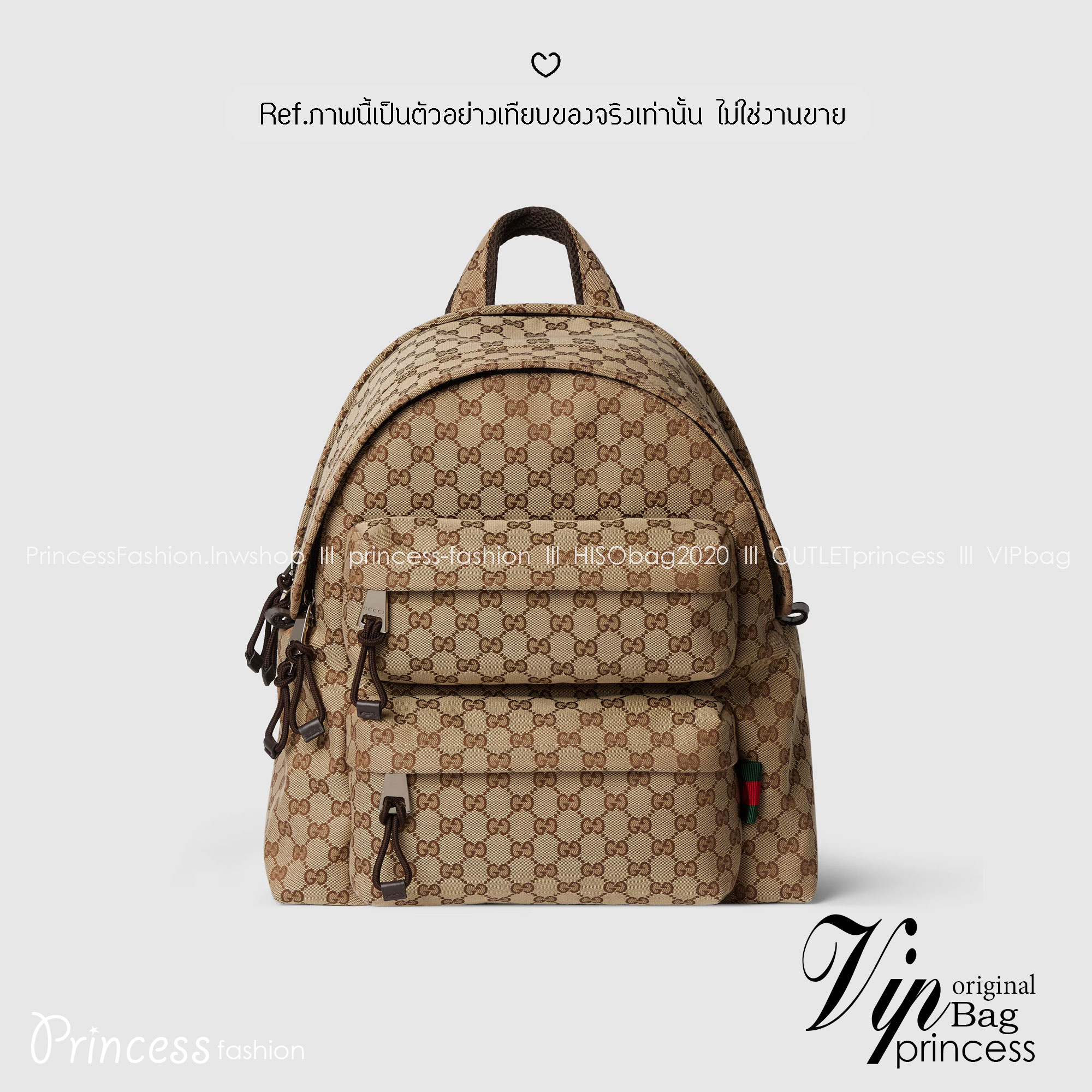 GUCCI Medium backpack with Gucci logo กระเป๋าเป้ขนาดกลาง ทรงใบใหญ่เอาใจสายจุ Best seller Unisex backpack งานผ้าแคนวาสพิมพ์ลาย GG สวยเด่นเป็นเอกลักษณ์ ใช้ได้ทั้งหนุ่มๆและสาวๆ ใบนี้คุ้มค่าราคามากๆ