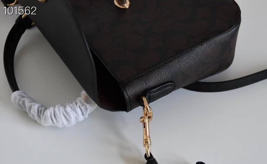 Coach Marlie Top Handle Satchel In Signature Chambray & Canvas Brown Black C1765