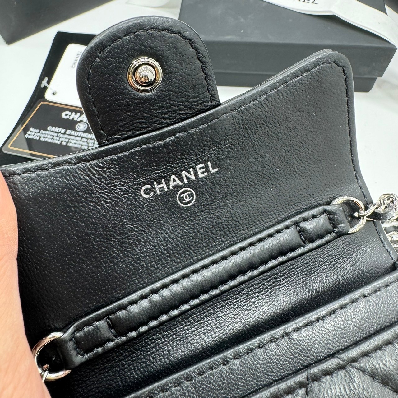 CHANEL mini wallet on chain crossbody กระเป๋าสตางค์พร้อมสายสะพายไซส์มินิ เกรดออริ 1:1 ใช้งานต่างประเทศได้ ภาพถ่ายจากงานขายจริง