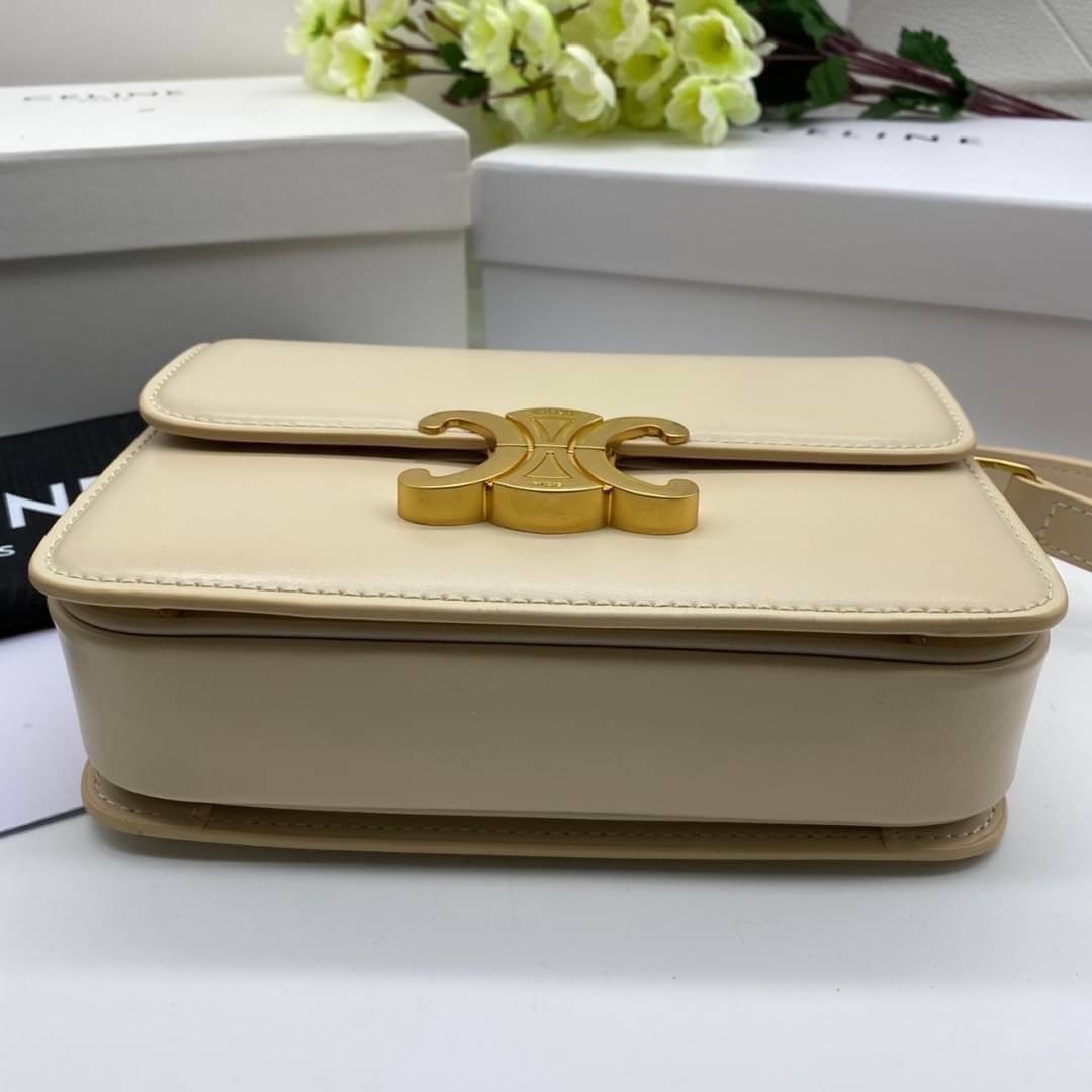 TEEN 18cm : CELINE TEEN TRIOMPHE BAG IN SHINY CALFSKIN / Celine Triomphe Bag / Celine Bag พร้อมส่ง 7 สี เกรดออริ 1:1 กระเป๋าแบรนด์หรูที่ควรมีแห่งปี รูปทรงสี่เหลี่ยมรุ่นฮอตฮิตของเหล่าดาราและเซเลบทั้งหลาย ดีไซต์เรียบหรู