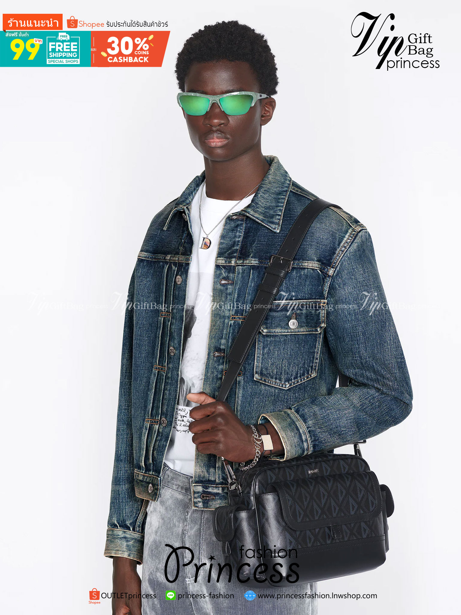 DIOR HIT THE ROAD MESSENGER BAG CD Diamond Canvas and Smooth Calfskin เกรดเทพออริจินอล หนังแท้ งานดีสุด ภาพถ่ายจากงานขายจริง ใช้งานต่างประเทศได้