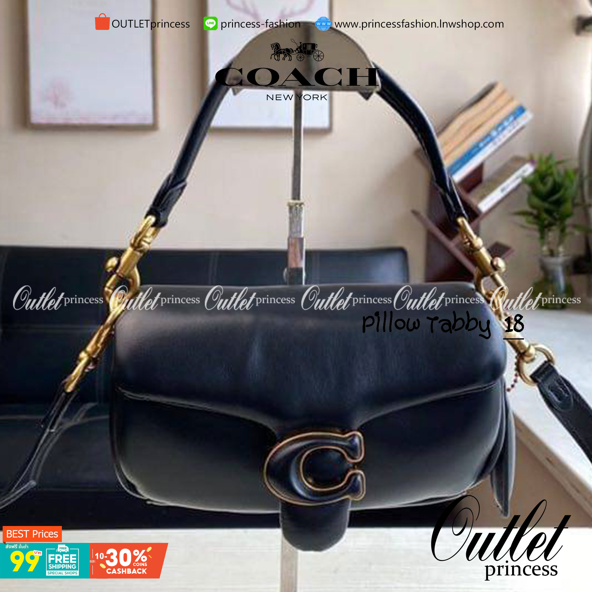 Coach Pillow Tabby Shoulder Bag 18 หนัง nappa หนานิ่ม นุ่มมากๆ รุ่นใหม่ล่าสุดค่ะ! พร้อมโลโก้รุ่นใหม่ด้วยเช่นกัน เพิ่มความหรู ดูดีเข้าไปอีกค่ะ เปิดปิดกระเป๋าแบบกระดุมแมาเหล็ก ภายในมีช่องใส่ของสองช่อง; สามารถใส่กระเป๋าเงินใบสั้นได้;พาสปอร์ตได้;มือถือได้ ค่ะ