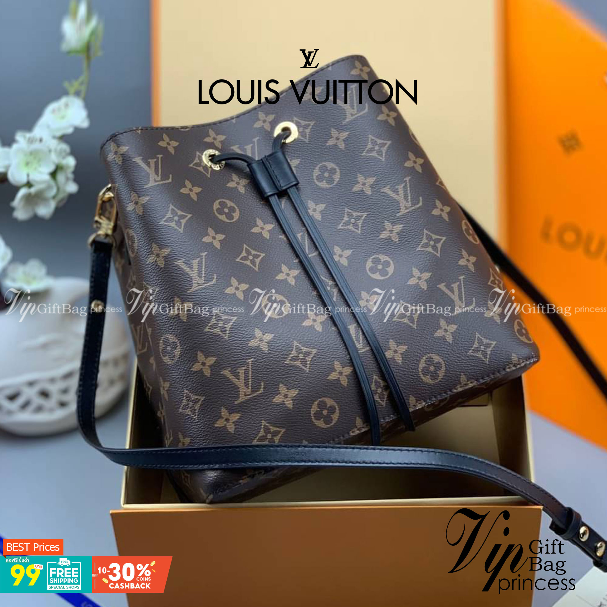 LOUIS VUITTON NEONOE MM งานหนังแท้ สวยคมทุกมุมมอง ภาพสินค้าถ่ายจากงานจริง ORIGINAL GRADE เกรดสลับใบจริง