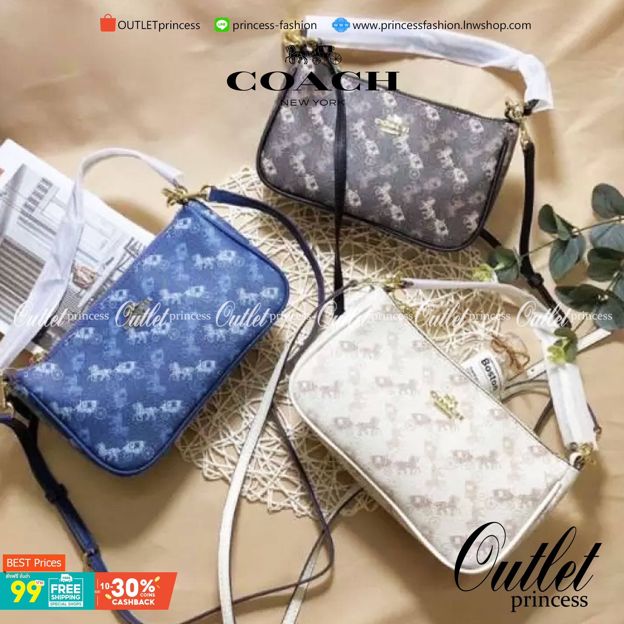 COACH POUCH HORSE AND CARRIAGE PRINT ((36674)) รุ่นแนะนำ ได้ไปไม่ผิดหวังแน่นอนค่ะ! กระเป๋าหิ้ว//สะพายไหล่//สะพายข้างได้ วัสดุ pvc นิ่มอย่างดี ลายรถม้าทั้งใบ สวยงามค่ะ เปิดปิดกระเป๋าแบบซิป ภายในสามารถใส่กระเป๋าเงินใบยาวได้;ของจำเป็นได้ครบค่ะ มีช่องเล็กให้ใ