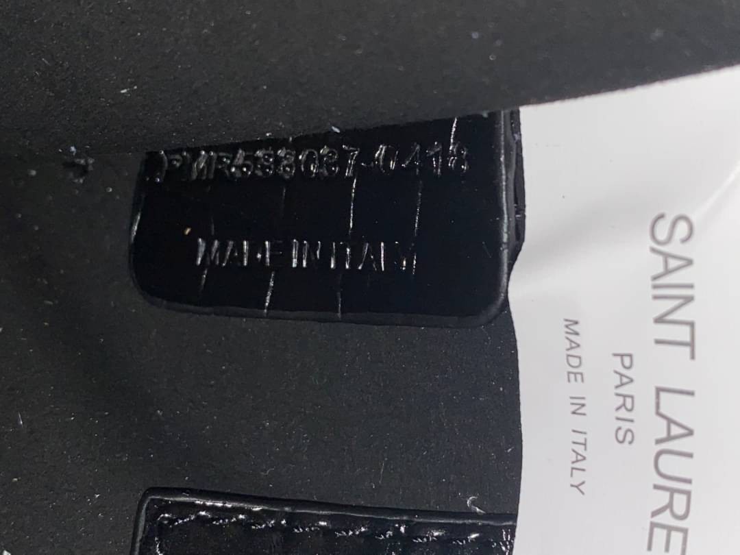 VIP 】หนังแท้ YSL Saint Laurent Kate Tassel Bag in Black Crocodile-Embossed Leather with Gold Hardware