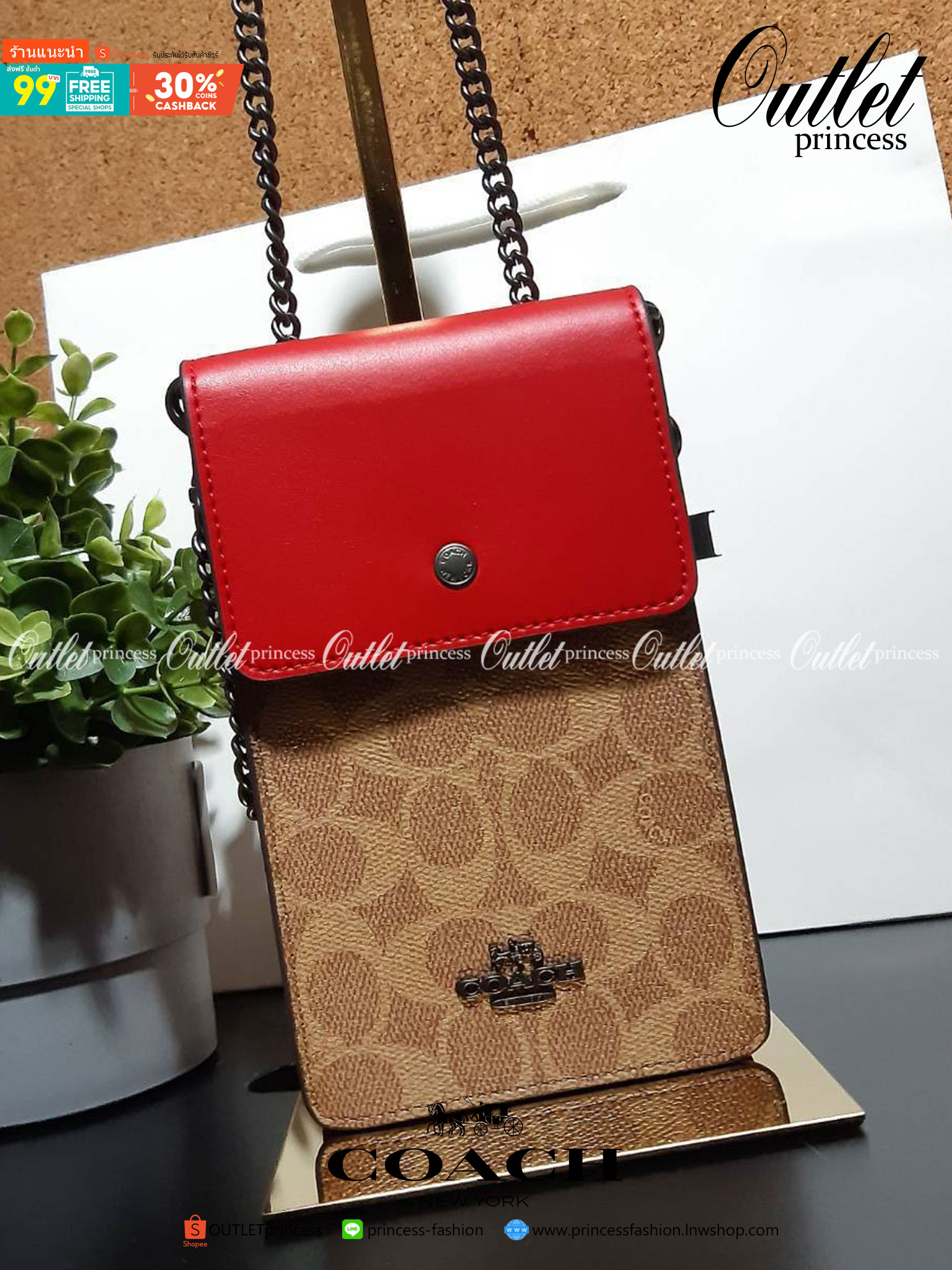 COACH PHONE CASE CROSSBODY BAG ((73486//76988//76357//39955//91046)) COACH NORTH/SOUTH CROSSBODY IN SIGNATURE CANVAS กระเป๋าใส่โทรศัพท์รุ่นนี้ มีความโดดเด่นทั้งดีไซน์และคุณสมบัติในการใช้งาน ด้วยลวดลายที่มีซิกเนเจอร์เป็นเอกลักษณ์แล้ว ด้านหลังยังมีช่องใส่กา