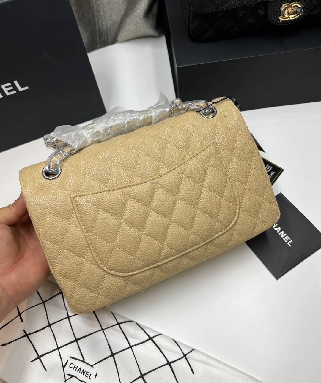 พร้อมส่งโทนพาสเทล CHANEL Classic in Pastel 25cm กระเป๋าสะพายรุ่นยอดนิยมเรียบหรู เกรดออริ 1:1 ใช้งานต่างประเทศได้ ภาพถ่ายจากงานขายจริง
