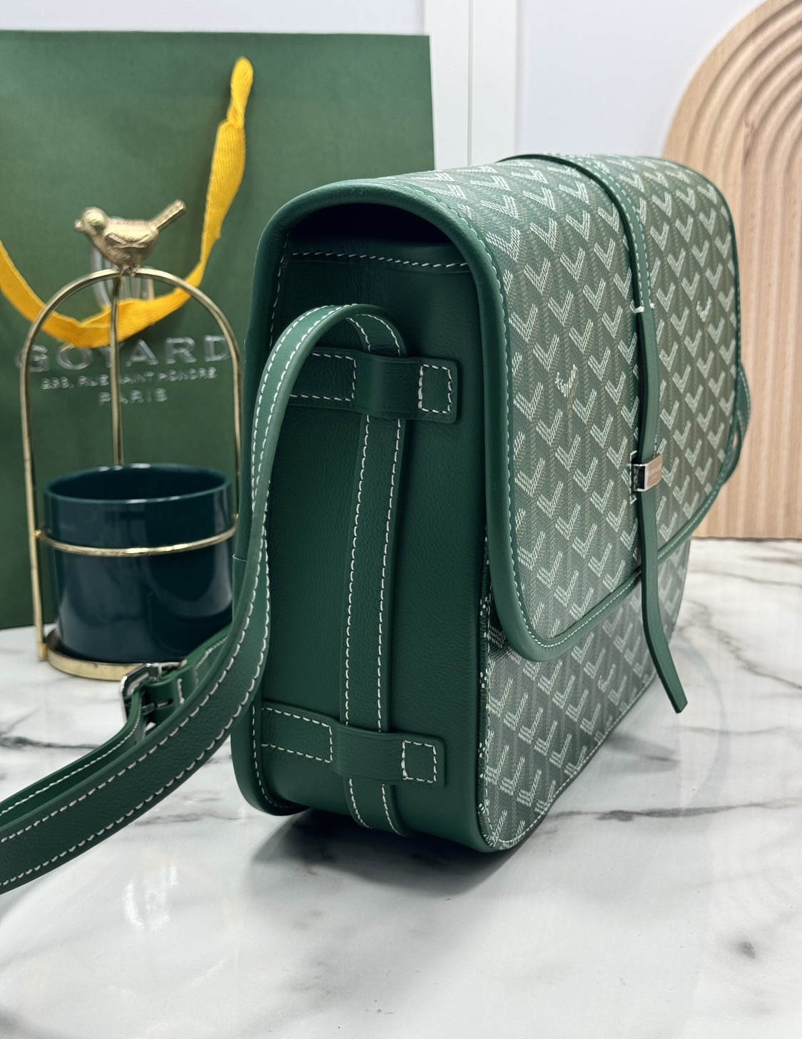 ORI | สลับแท้ GOYARD Belvedere MM Bag 29cm กระเป๋าสะพายทรงแมสเซ็นเจอร์แบรนด์หรูสัญชาติฝรั่งเศส หนังแท้ แคนวาสแท้อย่างดี