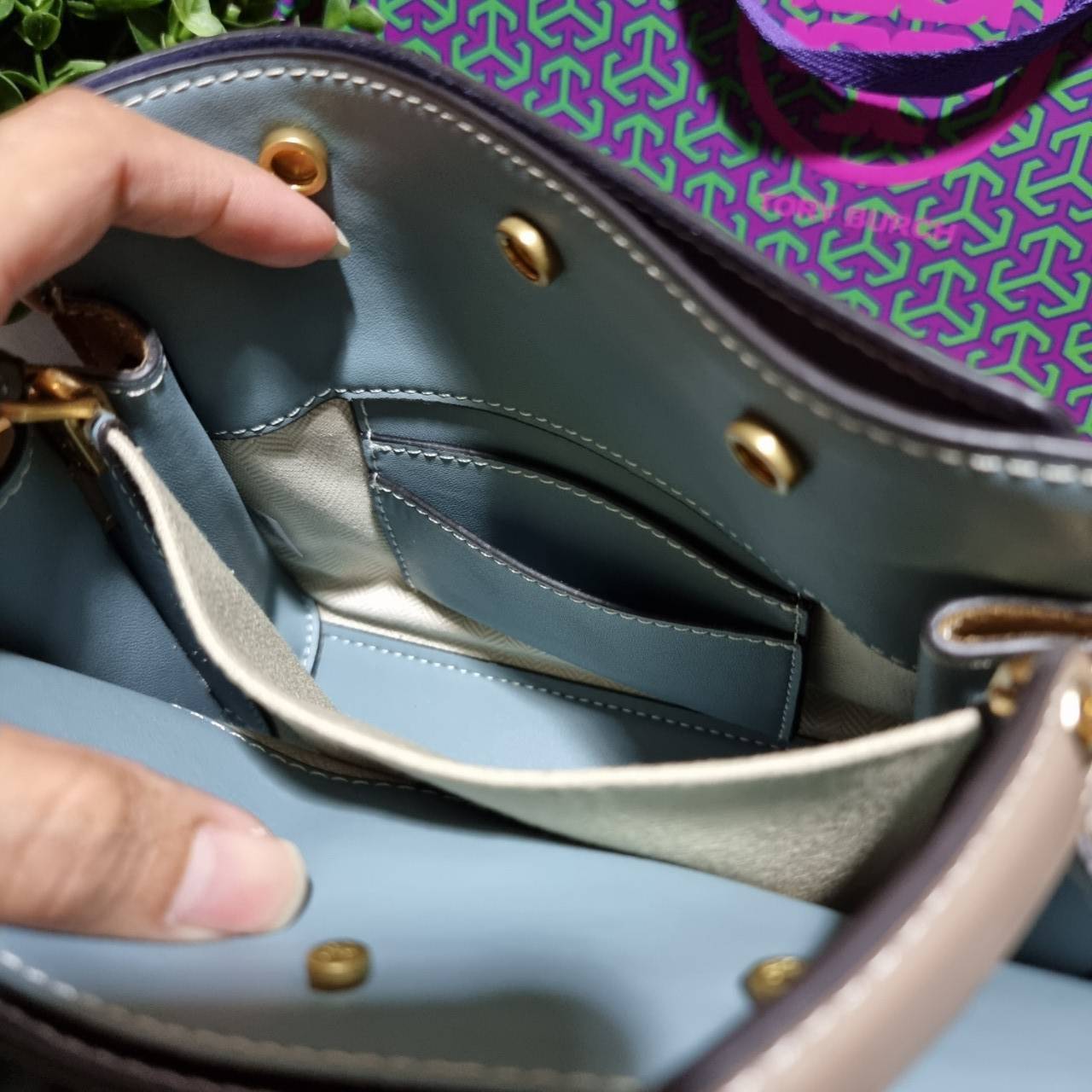 ของแท้ 💯% TORY BURCH LEE RADZIWILL PETITE DOUBLE BAG (CLAM SHELL)