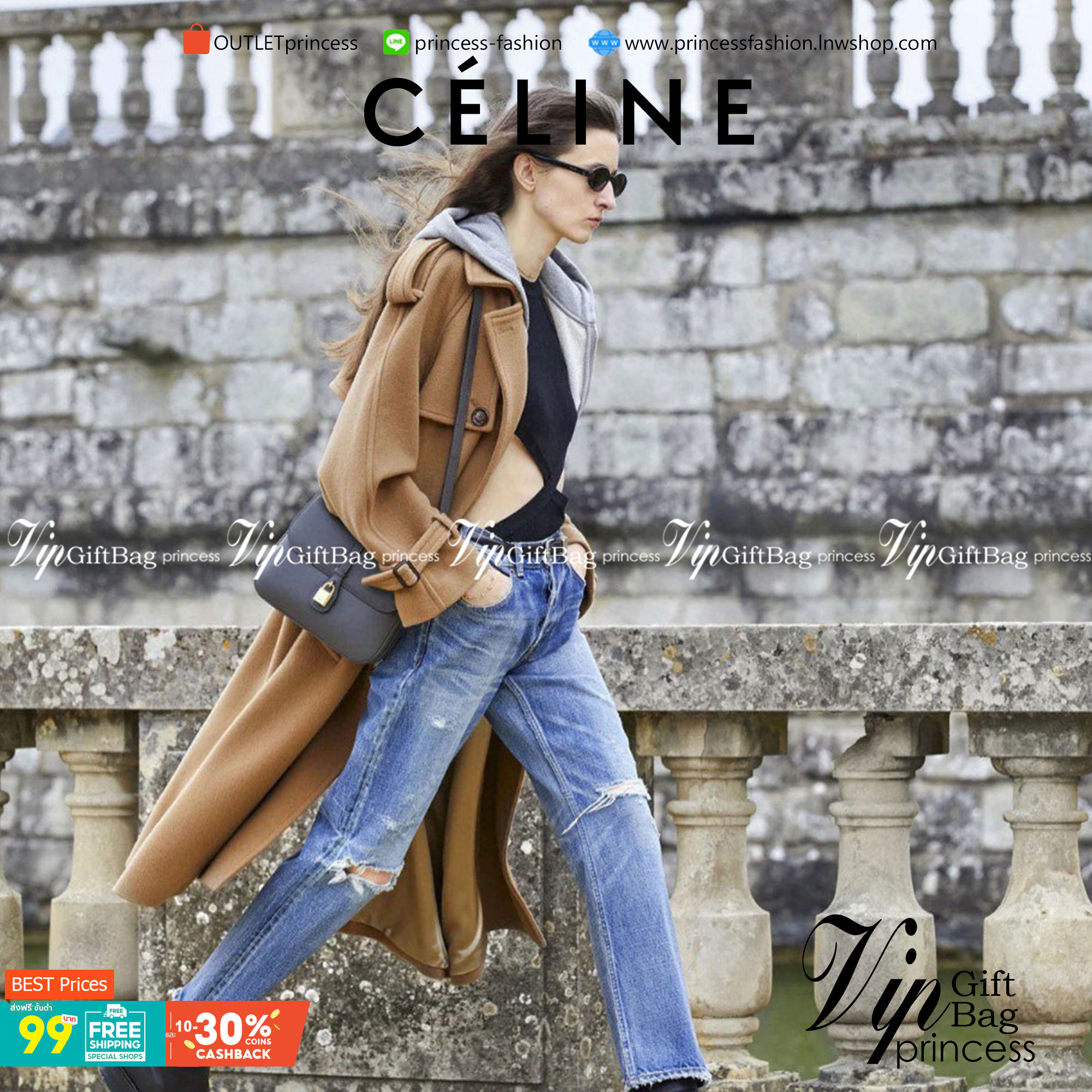 Celine Medium Tabou In Smooth Calfskin พร้อมส่งรุ่นใหม่แล้วค่า กับ CELINE SHOULDER BAG หนังเรียบสวยหรู ปรับดับพวงกุญแจสีทองด้านหน้า ด้านในเปิดด้วยด้วยกระดุม แบ่งช่องใส่ของออกเป็นสัดส่วน พร