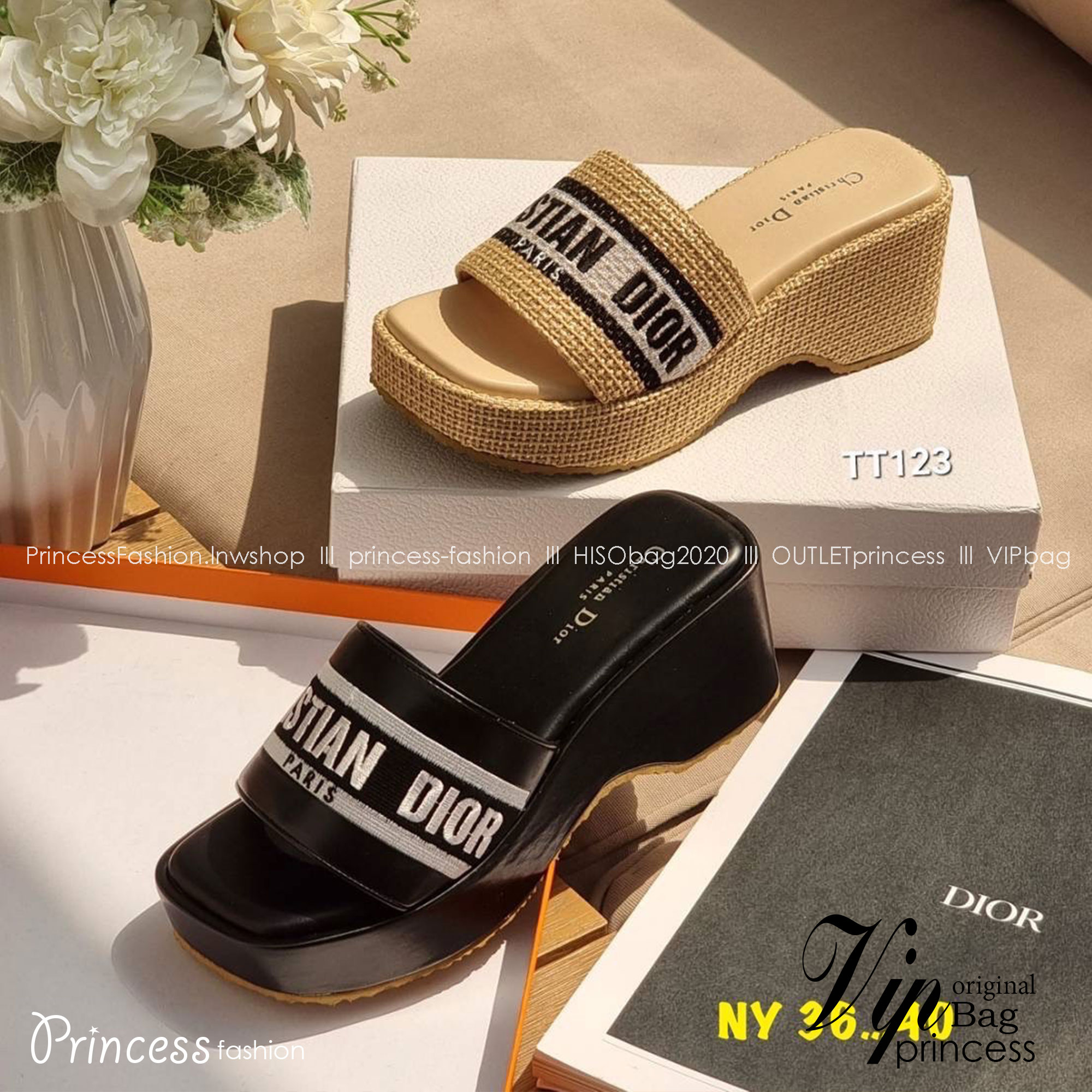 พร้อมส่ง Dior Sandals รองเท้าแตะดิออ รองเท้าทรงเตารีดดิออ งานคัดเกรดคุณภาพทอละเอียด ปั้มแบรนด์ พื้นยางกันลื่นอย่างดี กระชับเท้า ใส่สบายเดินได้นาน ไม่เจ็บไม่บีบเท้า สวยเกินราคา ภาพถ่ายจากงานจริง สวยตรงปกค่ะ