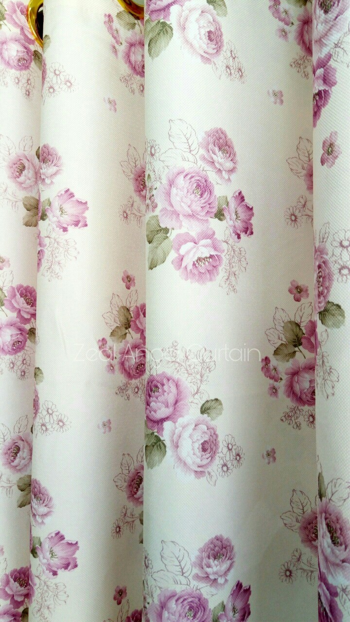 ผ้าม่านประตูใหญ่ รุ่นวินเทจ(Vintage) สีม่วง no.04 ก.270*ส.230ซม./ผืน